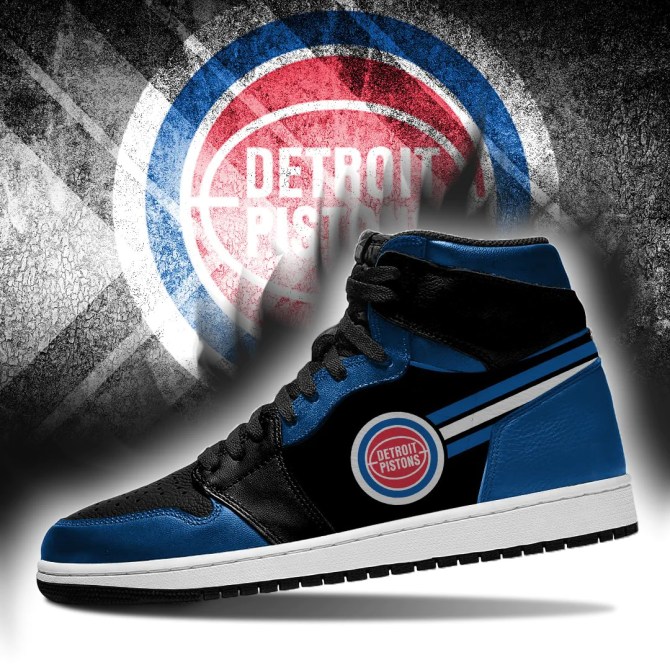 Detroit Pistons NBA High-Top Sneakers Retro Streetwear Vibe Shoes For Men And Women - Image 2