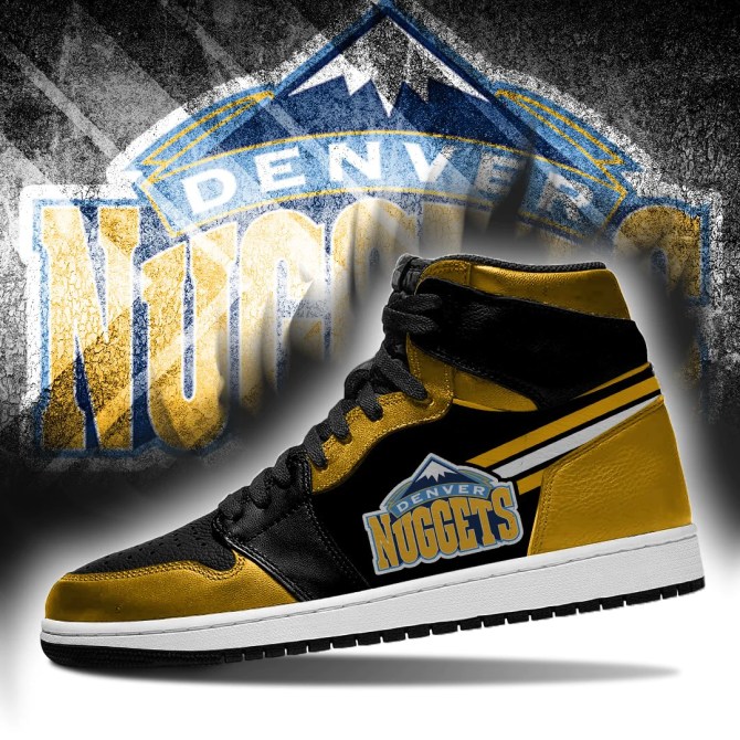 Denver Nuggets NBA High-Top Sneakers Retro Streetwear Vibe Shoes For Men And Women - Image 3