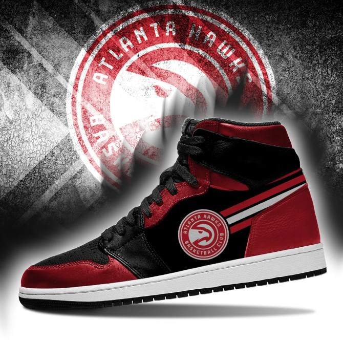 Atlanta Hawks NBA High-Top Sneakers Retro Streetwear Vibe Shoes For Men And Women - Image 3