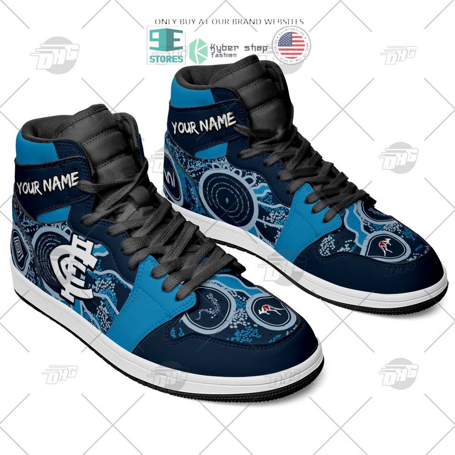 Carlton Blues AFL High-Top Sneakers Retro Streetwear Vibe Shoes For Men And Women - Image 2