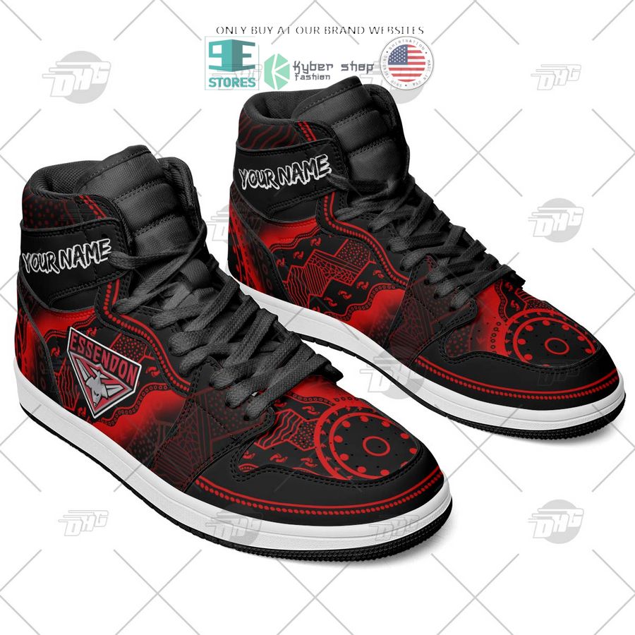 Essendon Bombers AFL High-Top Sneakers Retro Streetwear Vibe Shoes For Men And Women - Image 2