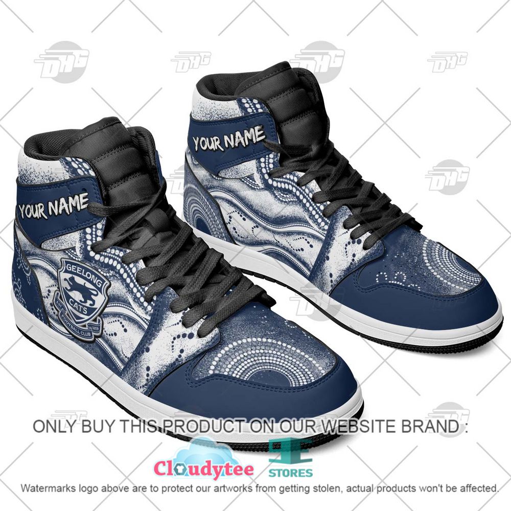Geelong Cats AFL High-Top Sneakers Retro Streetwear Vibe Shoes For Men And Women - Image 2