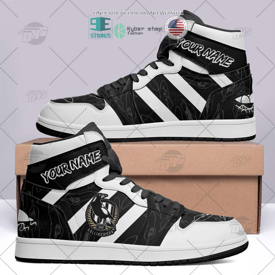 Collingwood Magpies AFL High-Top Sneakers Retro Streetwear Vibe Shoes For Men And Women - Image 3