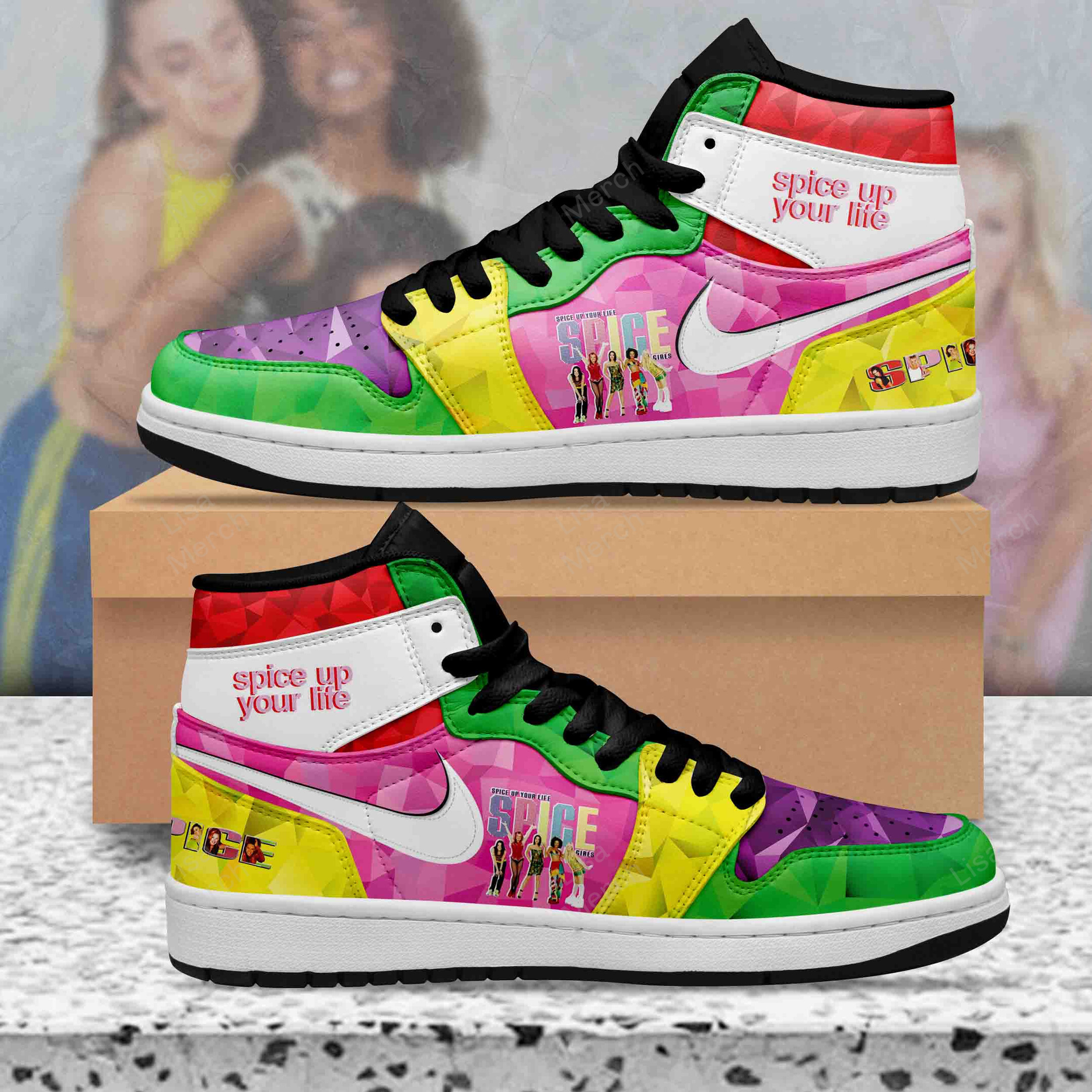 Spice Up Your Life High-Top Sneakers Retro Streetwear Vibe Shoes For Men And Women - Image 2