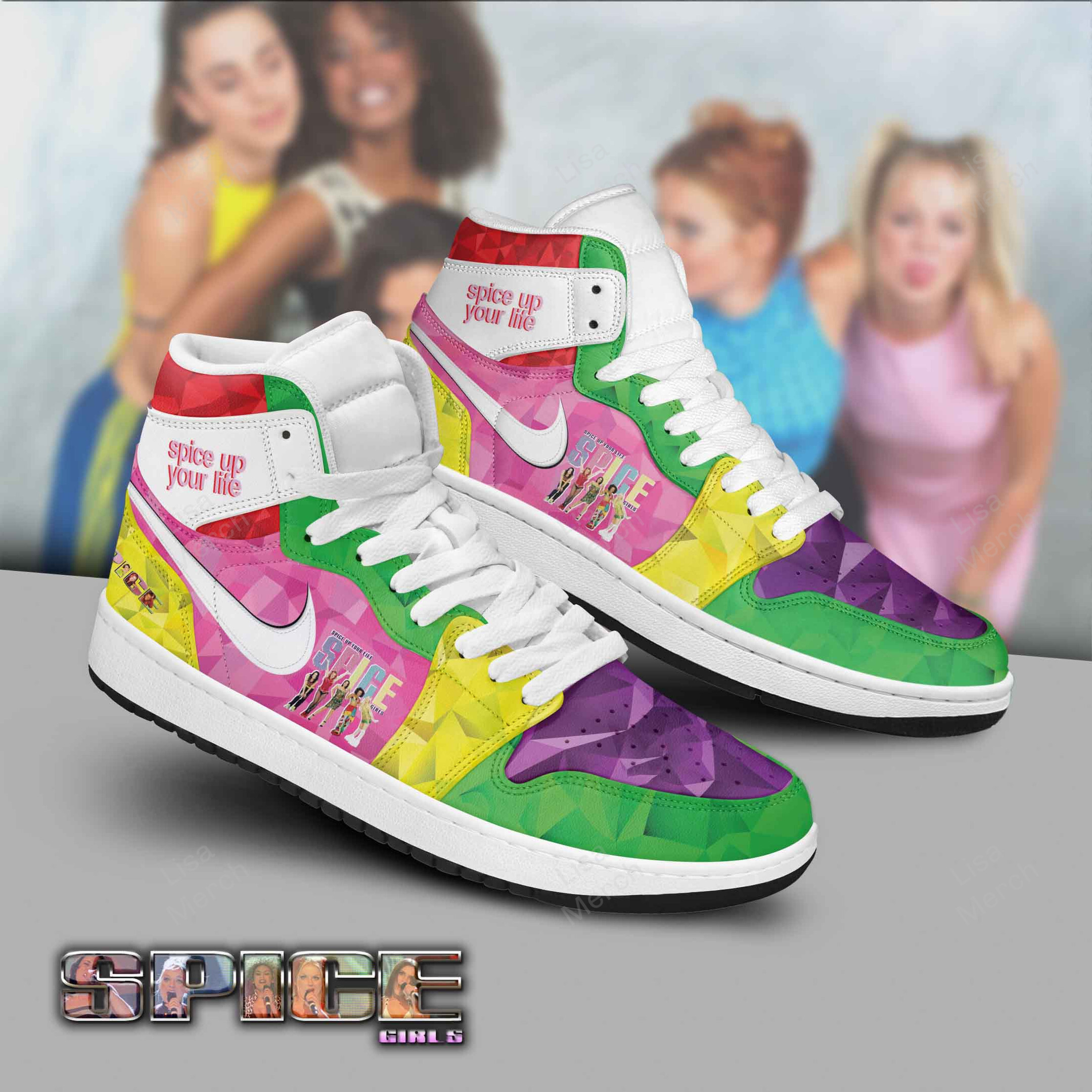 Spice Up Your Life High-Top Sneakers Retro Streetwear Vibe Shoes For Men And Women - Image 3