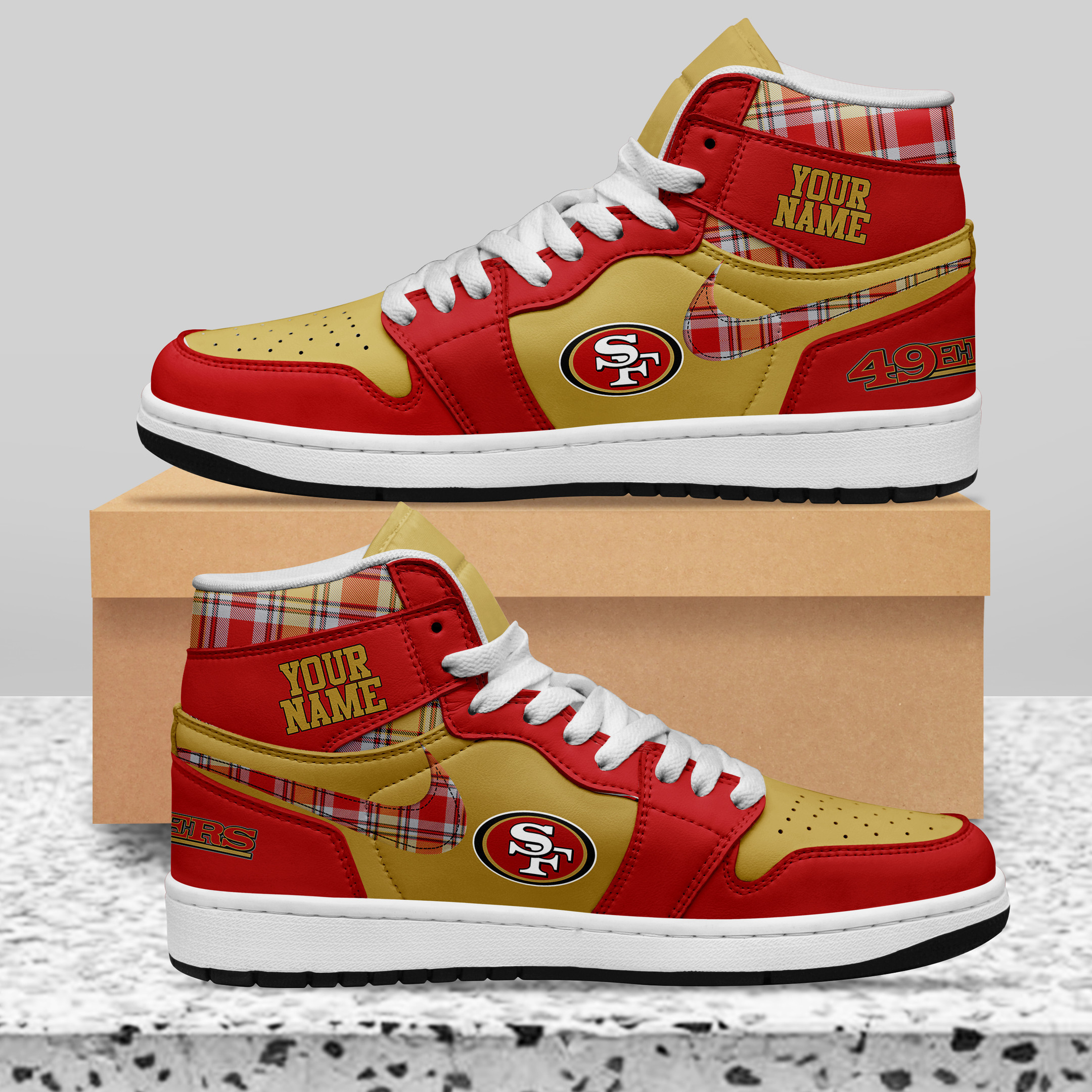 San Francisco 49ers High-Top Sneakers Retro Streetwear Vibe Shoes For Men And Women - Image 2