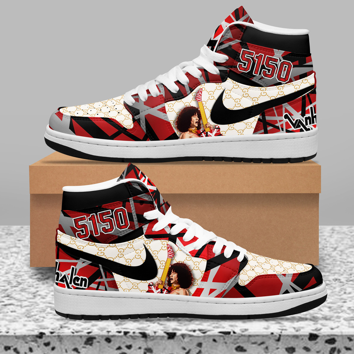 Van Halen High-Top Sneakers Retro Streetwear Vibe Shoes For Men And Women - Image 2