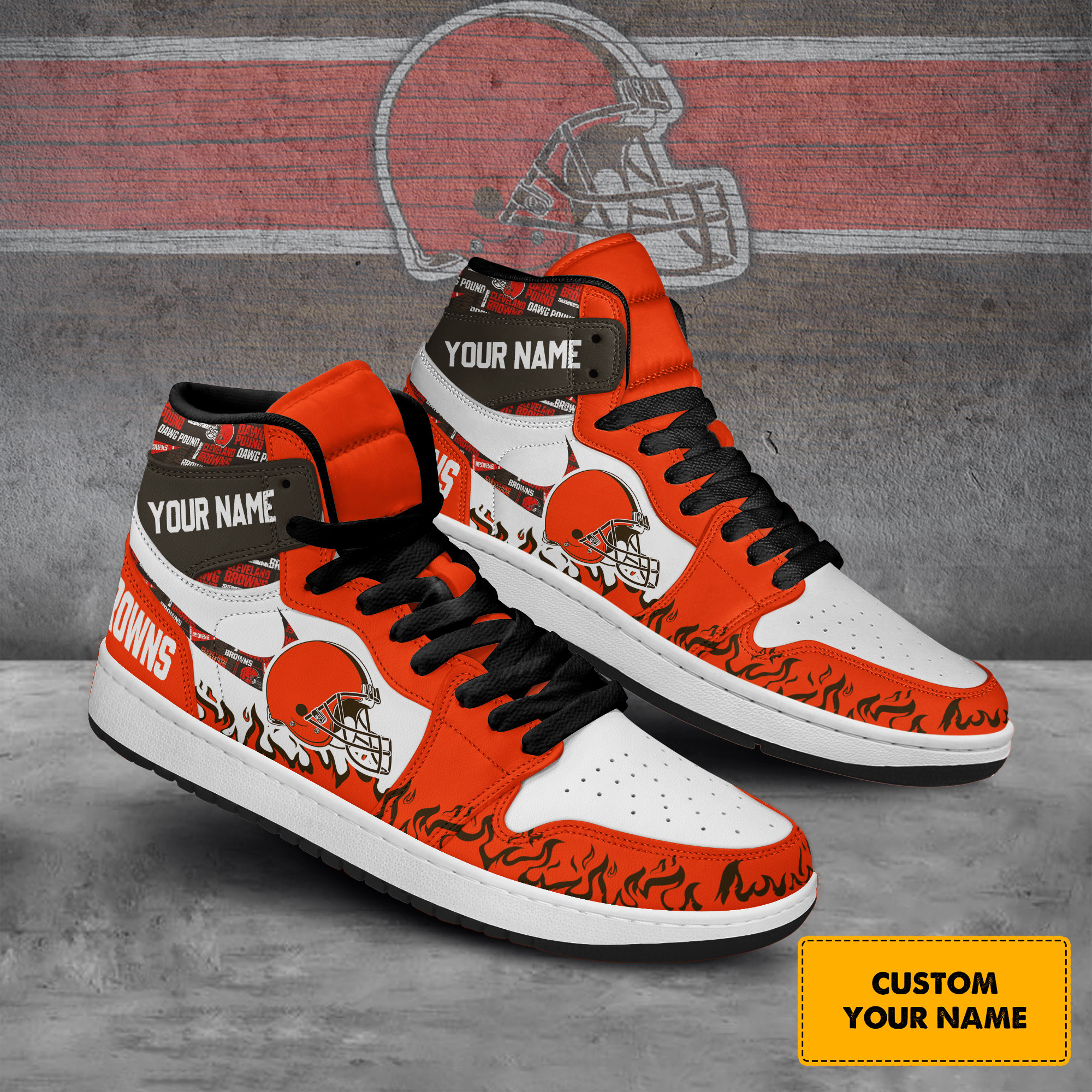 Cleveland Browns High-Top Sneakers Retro Streetwear Vibe Shoes For Men And Women - Image 2