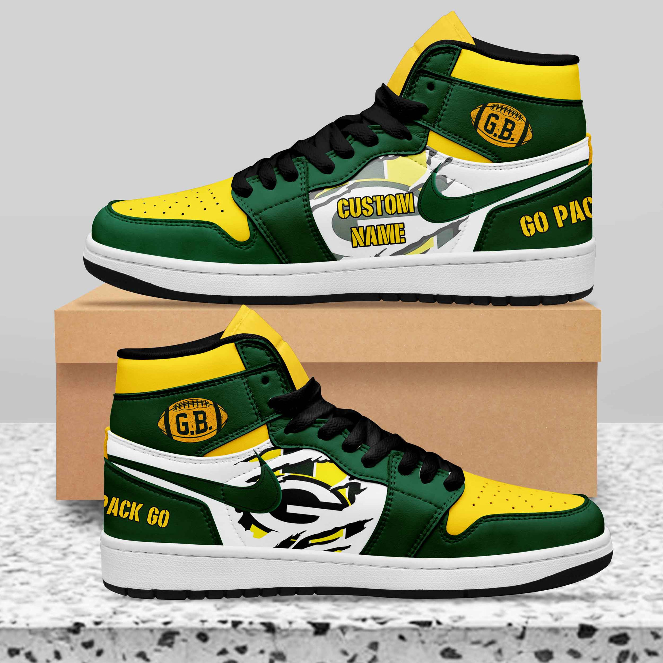 Green Bay Packers High-Top Sneakers Retro Streetwear Vibe Shoes For Men And Women - Image 2