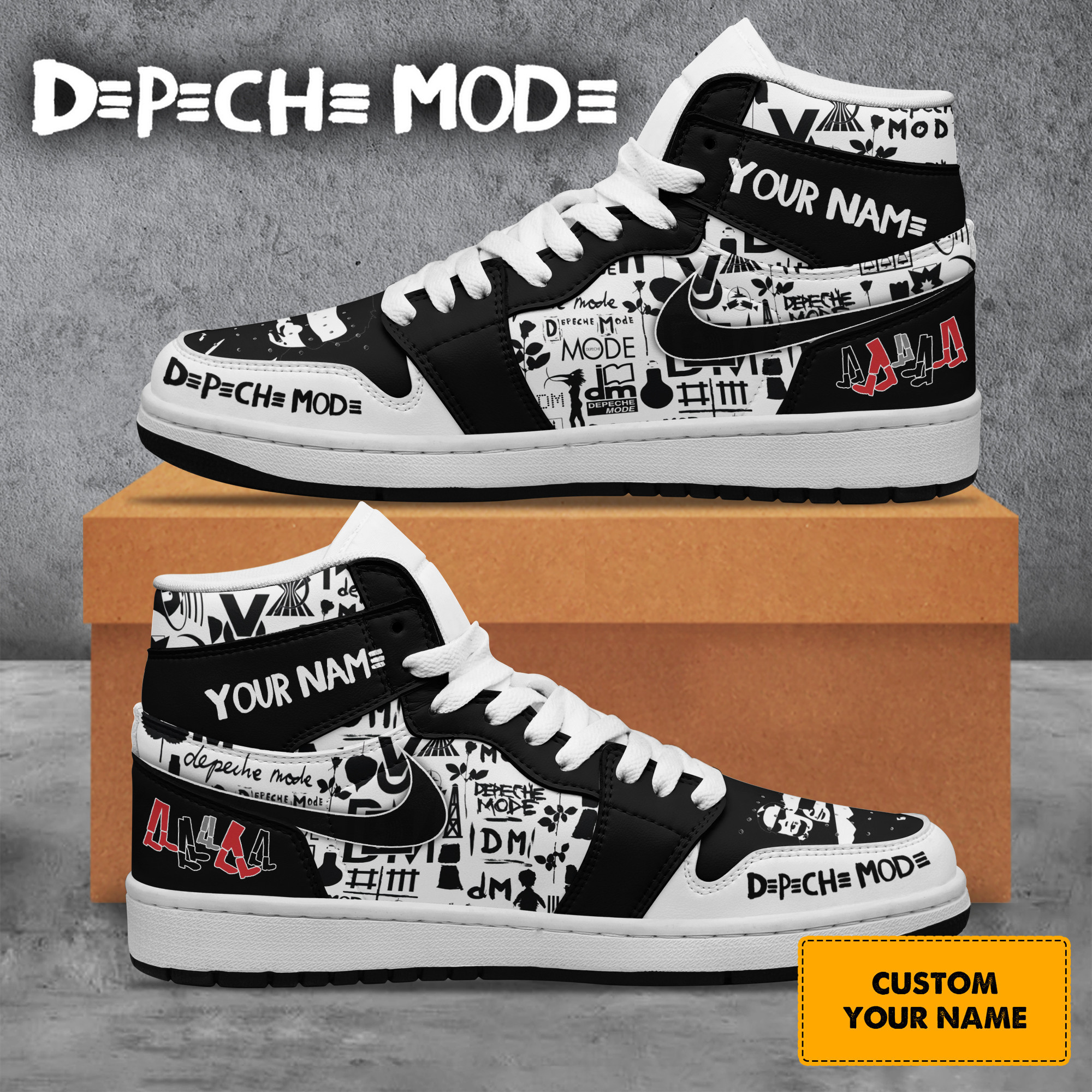 Depeche Mode High-Top Sneakers Retro Streetwear Vibe Shoes For Men And Women - Image 2