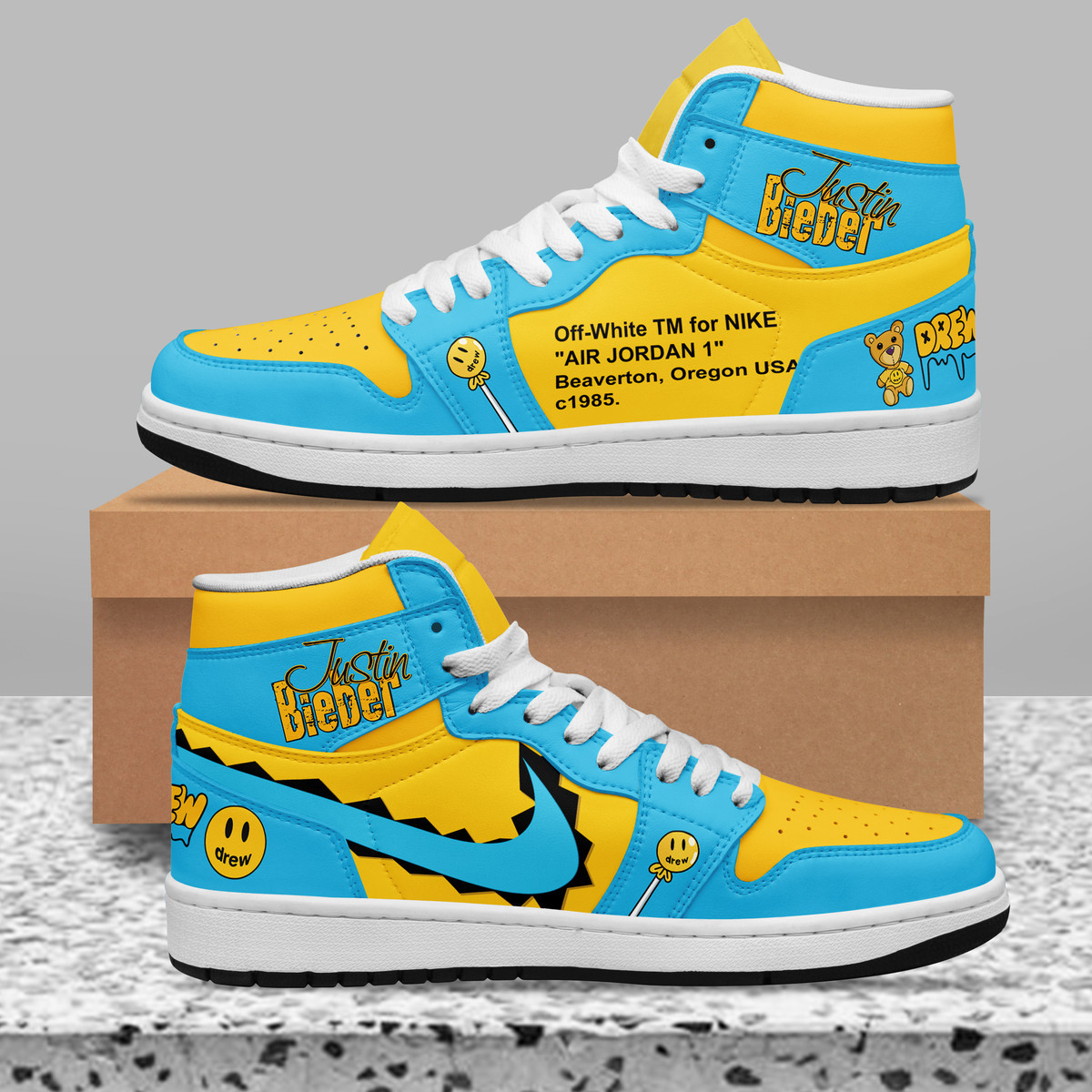 Justin Bieber High-Top Sneakers Retro Streetwear Vibe Shoes For Men And Women - Image 2