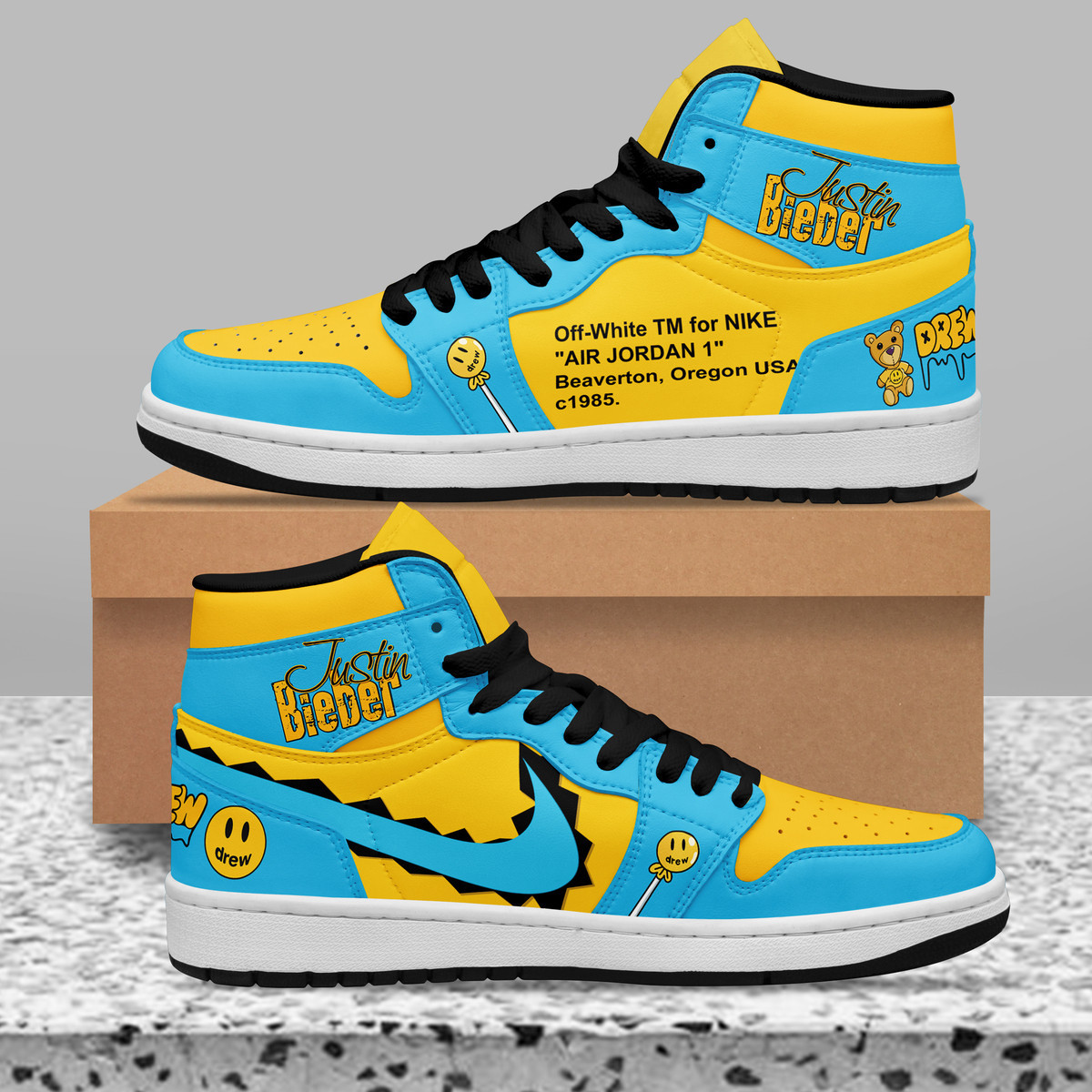 Justin Bieber High-Top Sneakers Retro Streetwear Vibe Shoes For Men And Women - Image 2