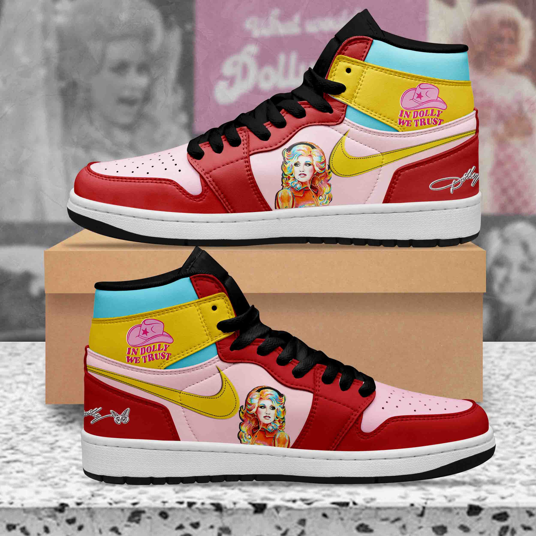 Dolly Parton High-Top Sneakers Retro Streetwear Vibe Shoes For Men And Women - Image 2