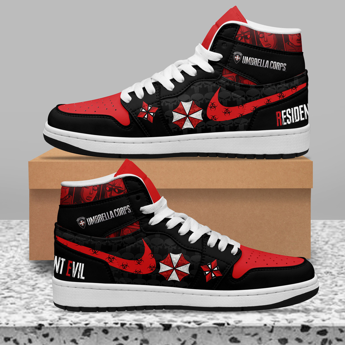 Resident Evil High-Top Sneakers Retro Streetwear Vibe Shoes For Men And Women - Image 2