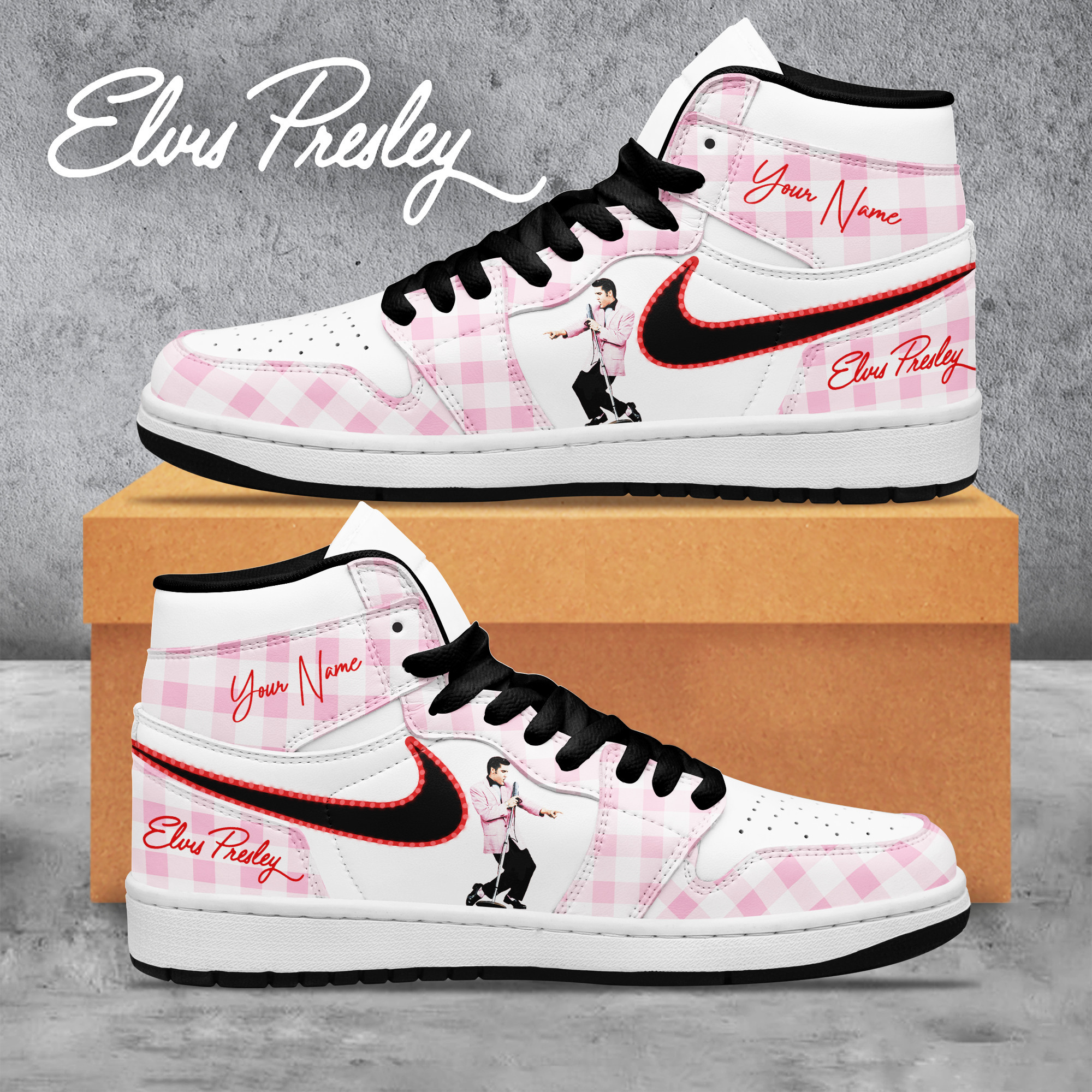Elvis Presley High-Top Sneakers Retro Streetwear Vibe Shoes For Men And Women - Image 2