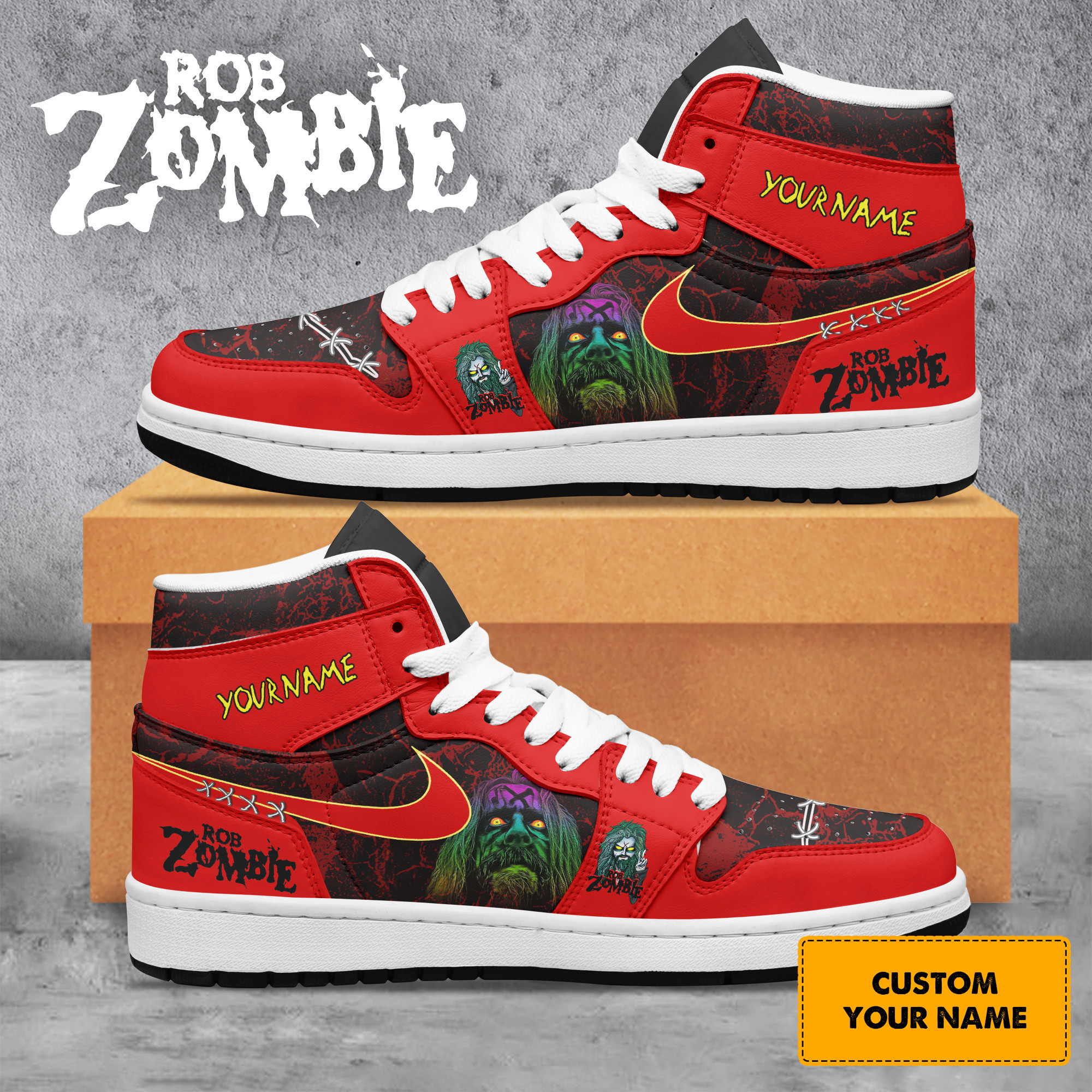 Rob Zombie High-Top Sneakers Retro Streetwear Vibe Shoes For Men And Women - Image 2