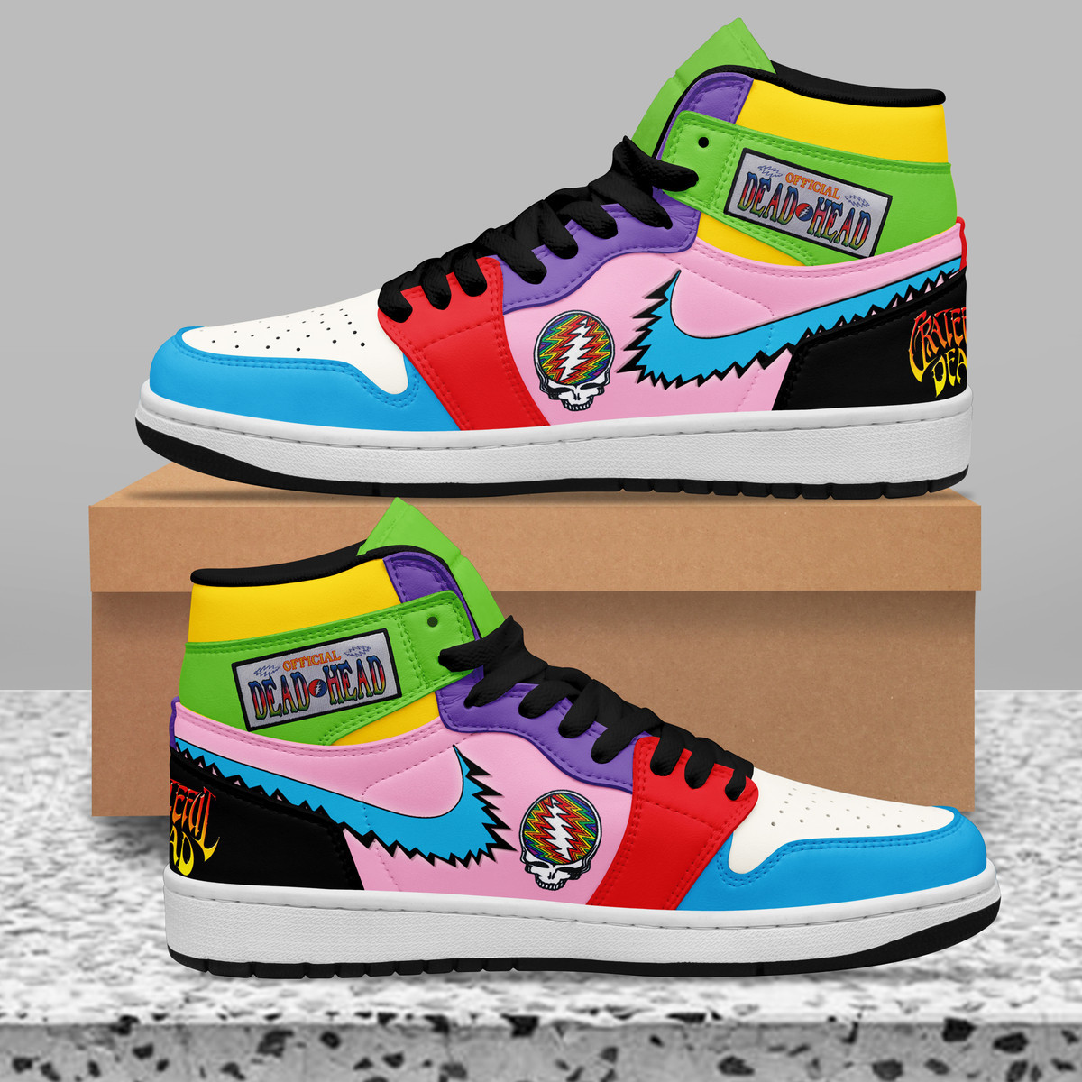 Grateful Dead High-Top Sneakers Retro Streetwear Vibe Shoes For Men And Women - Image 2