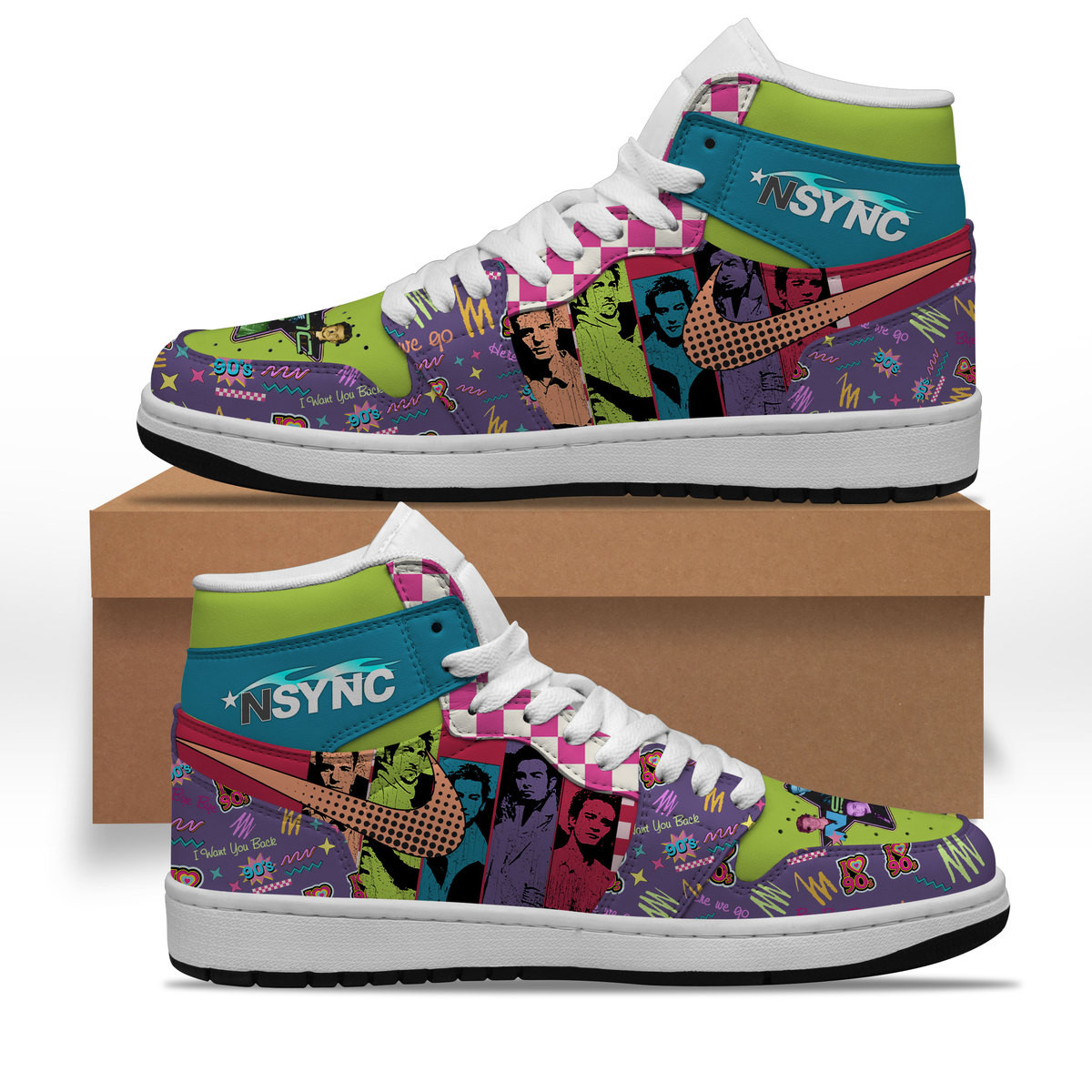 NSYNC High-Top Sneakers Retro Streetwear Vibe Shoes For Men And Women - Image 2