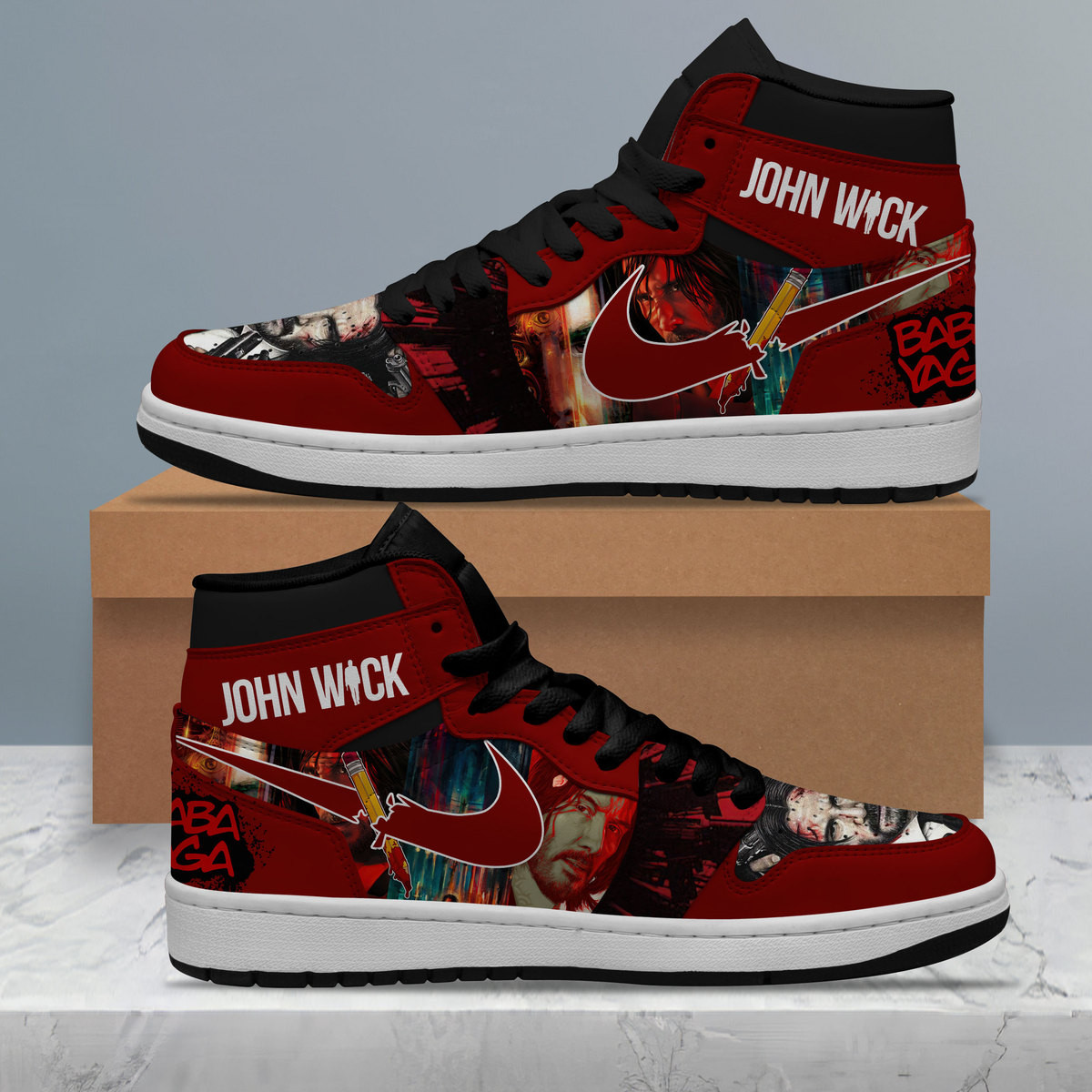 John Wick Baba Yaga High-Top Sneakers Retro Streetwear Vibe Shoes For Men And Women - Image 3
