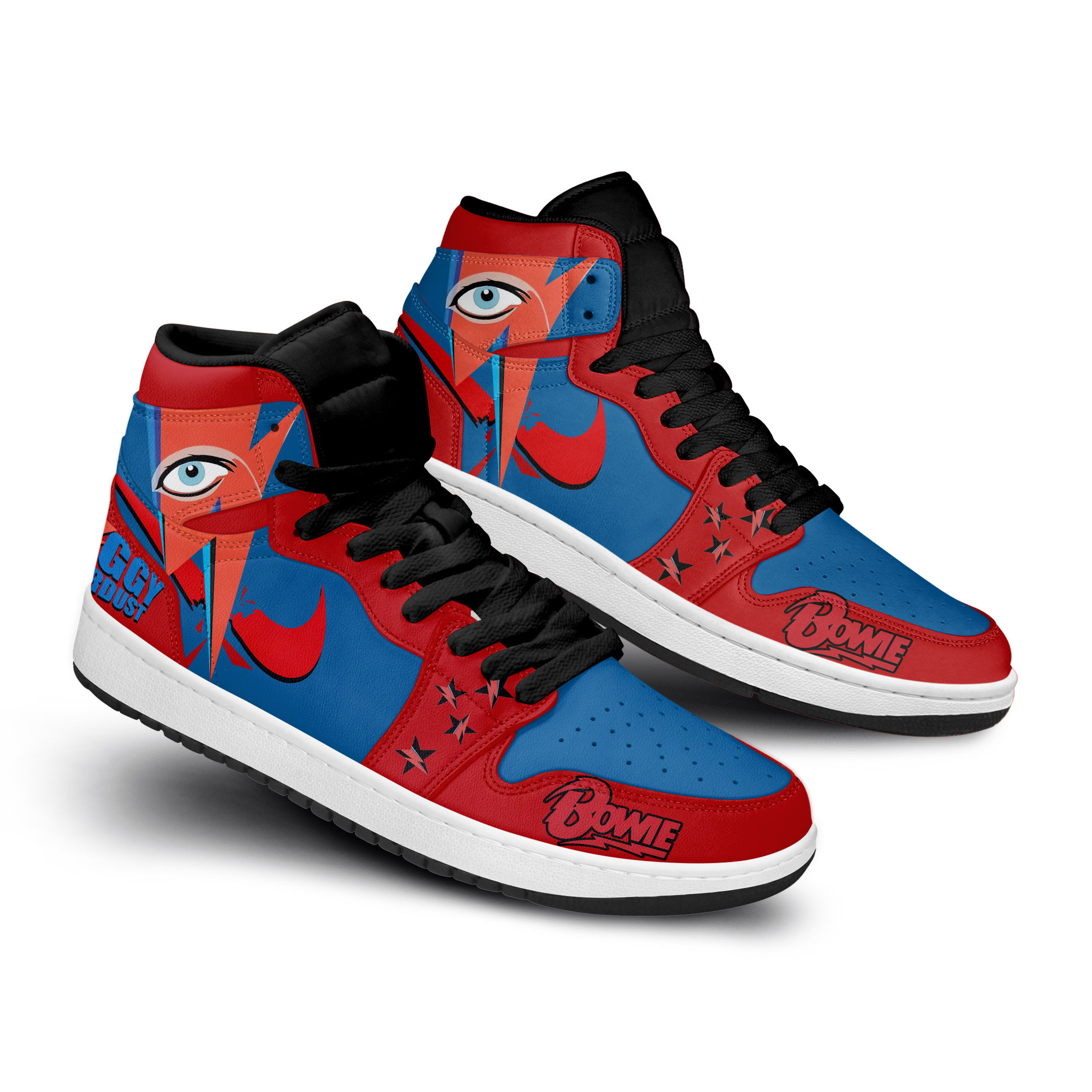 David Bowie High-Top Sneakers Retro Streetwear Vibe Shoes For Men And Women - Image 3