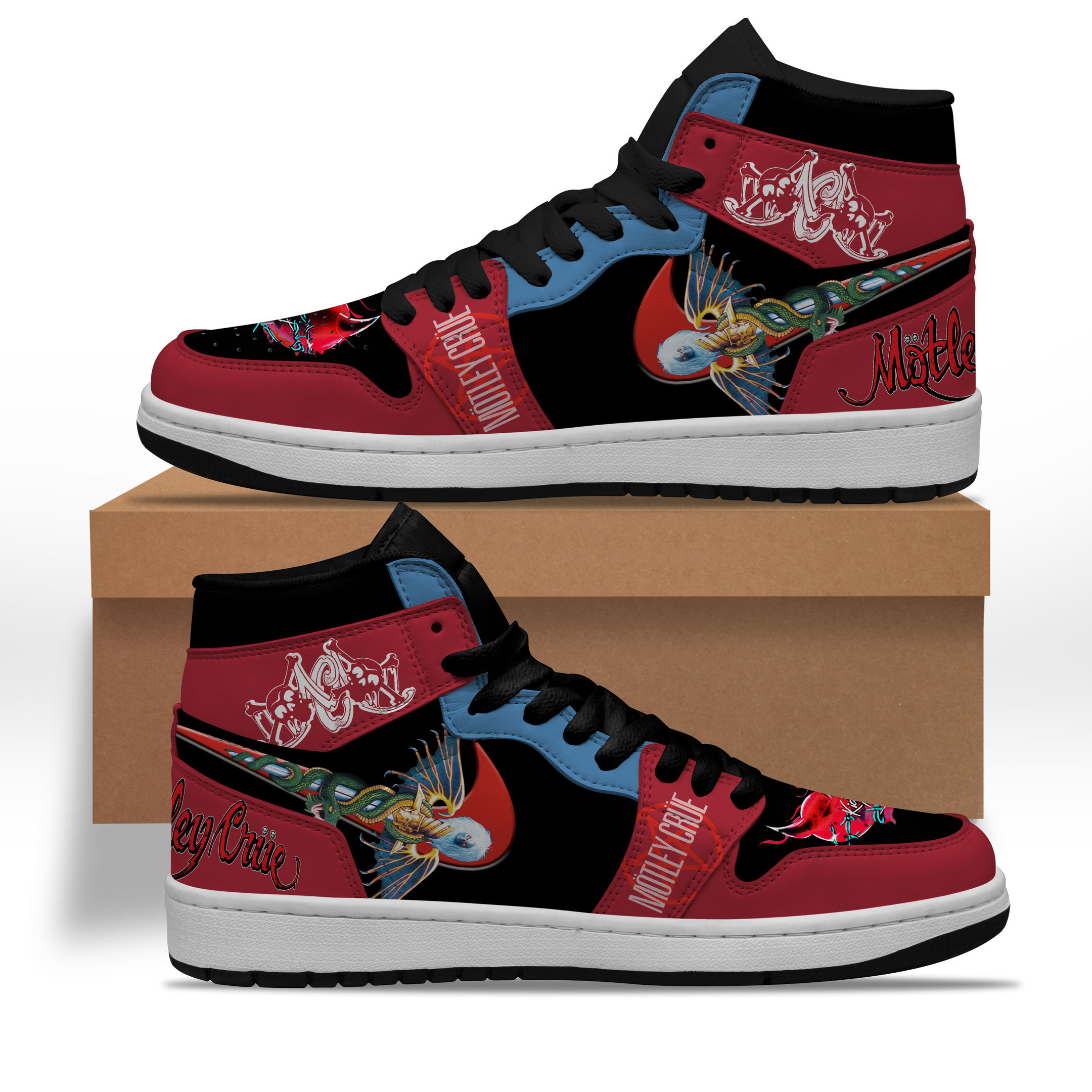 Motley Crue High-Top Sneakers Retro Streetwear Vibe Shoes For Men And Women - Image 2