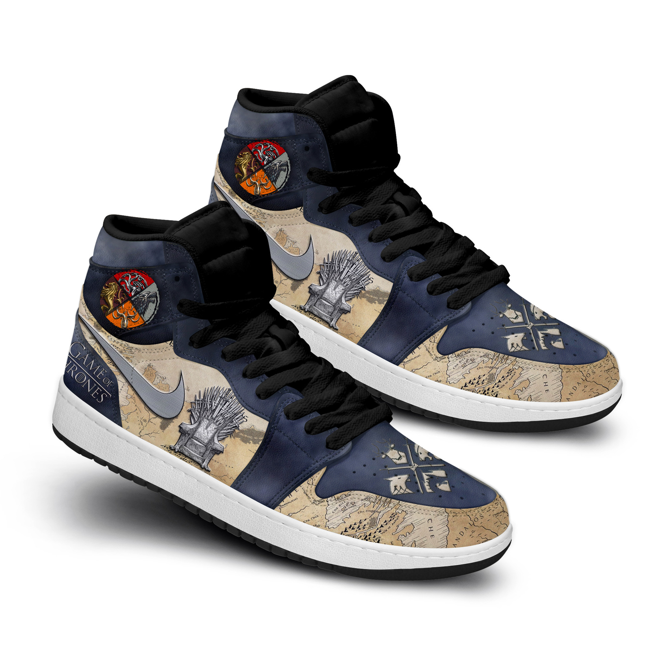 Game Of Thrones High-Top Sneakers Retro Streetwear Vibe Shoes For Men And Women - Image 2