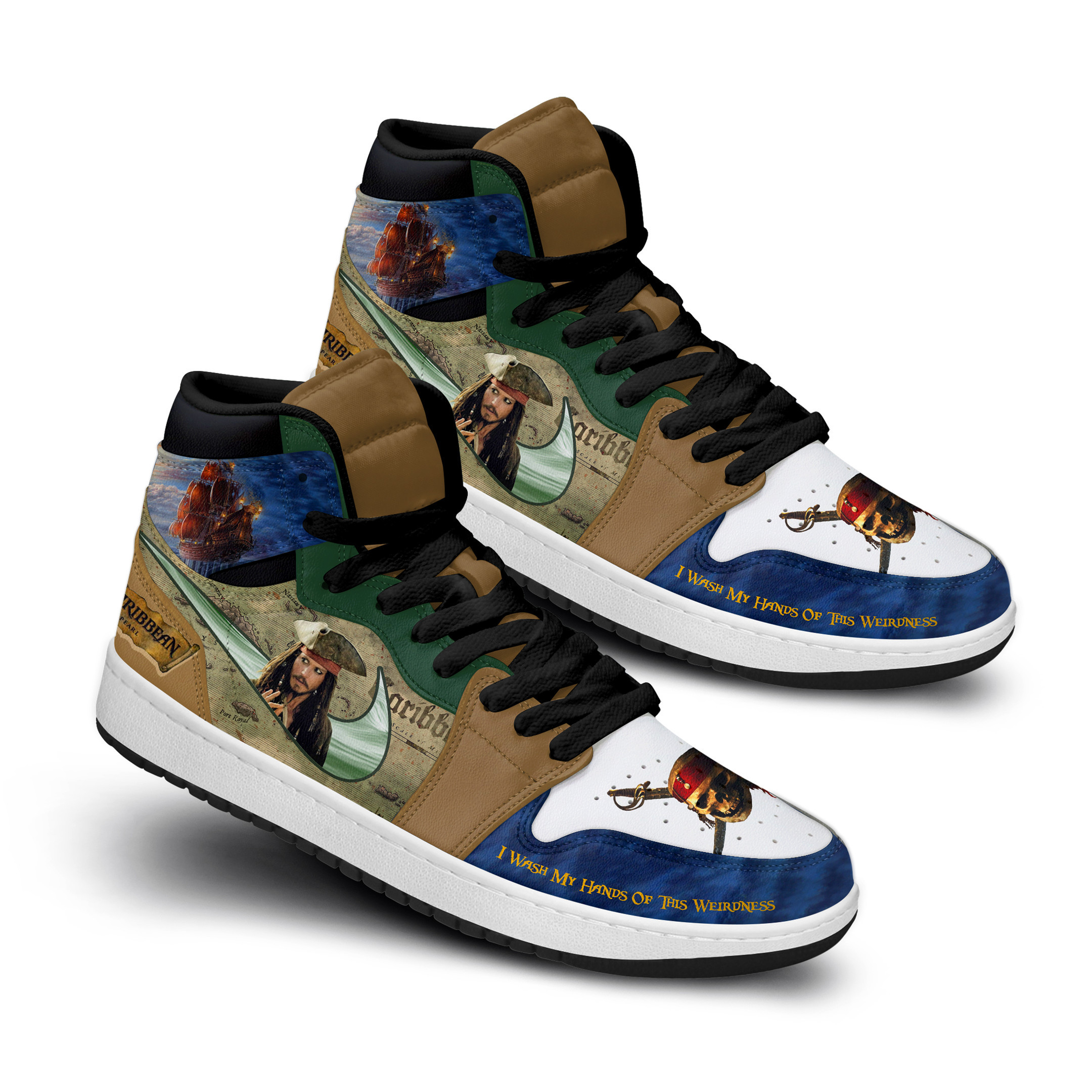 Pirates of the Caribbean High-Top Sneakers Retro Streetwear Vibe Shoes For Men And Women - Image 2