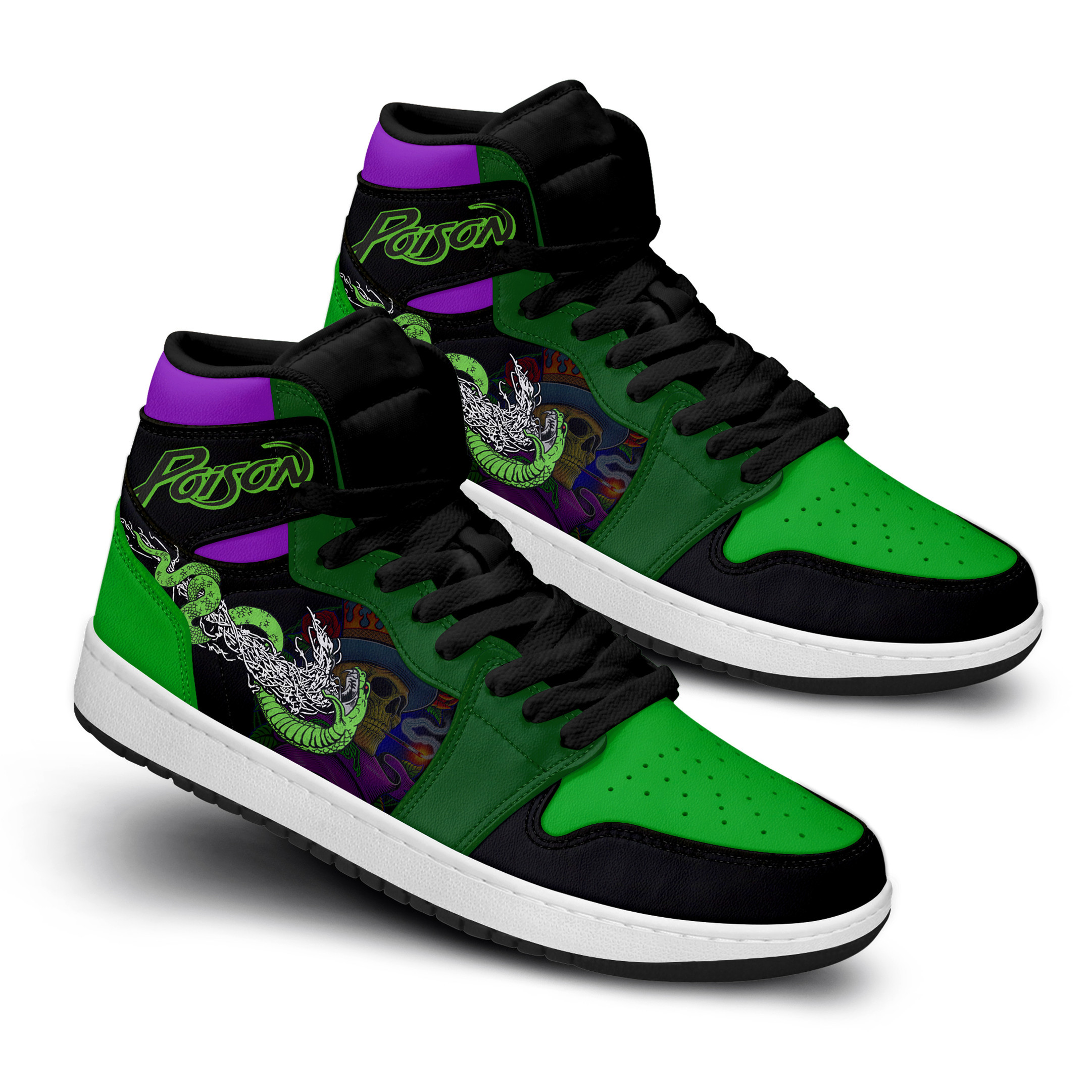 Poison High-Top Sneakers Retro Streetwear Vibe Shoes For Men And Women - Image 3