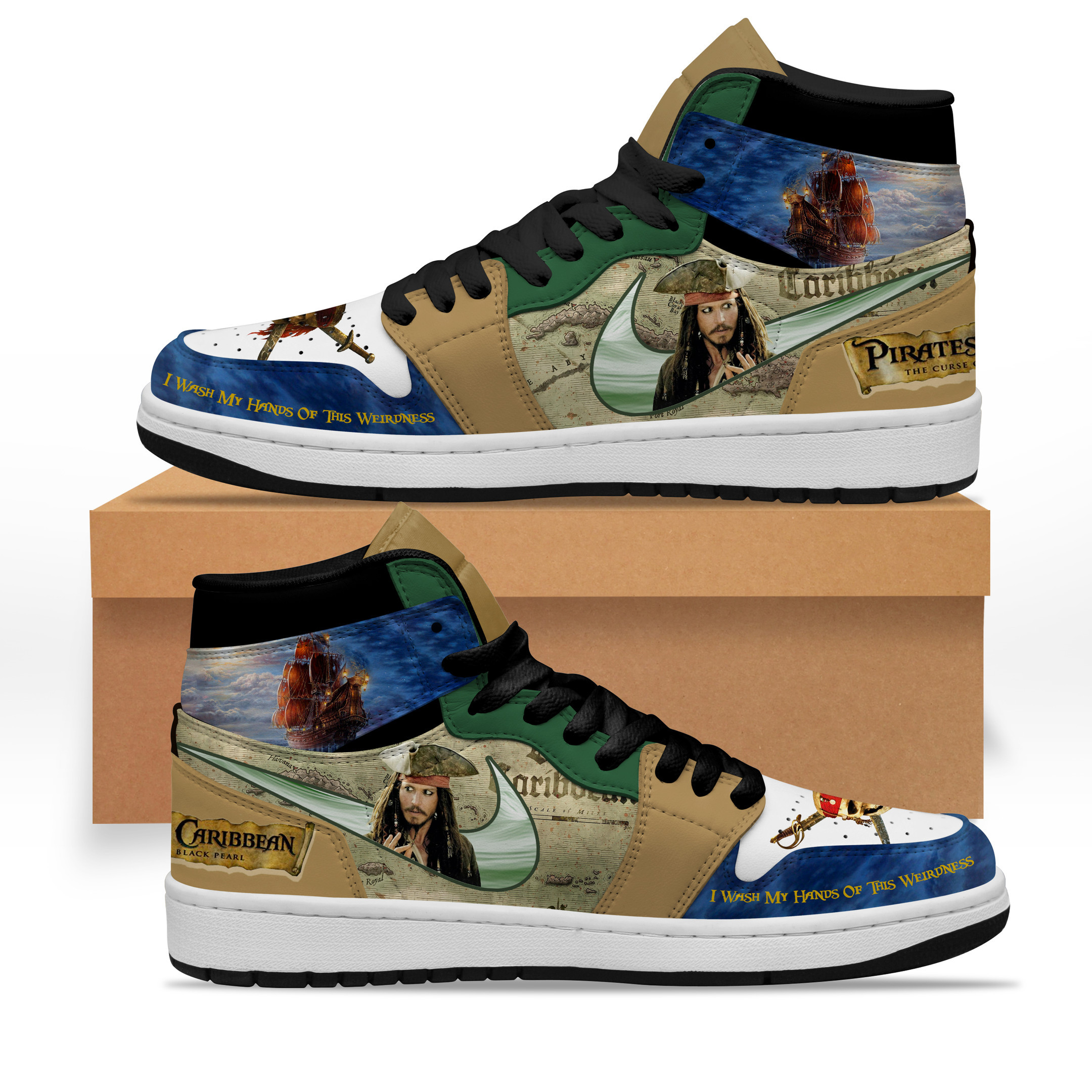 Pirates of the Caribbean High-Top Sneakers Retro Streetwear Vibe Shoes For Men And Women - Image 3