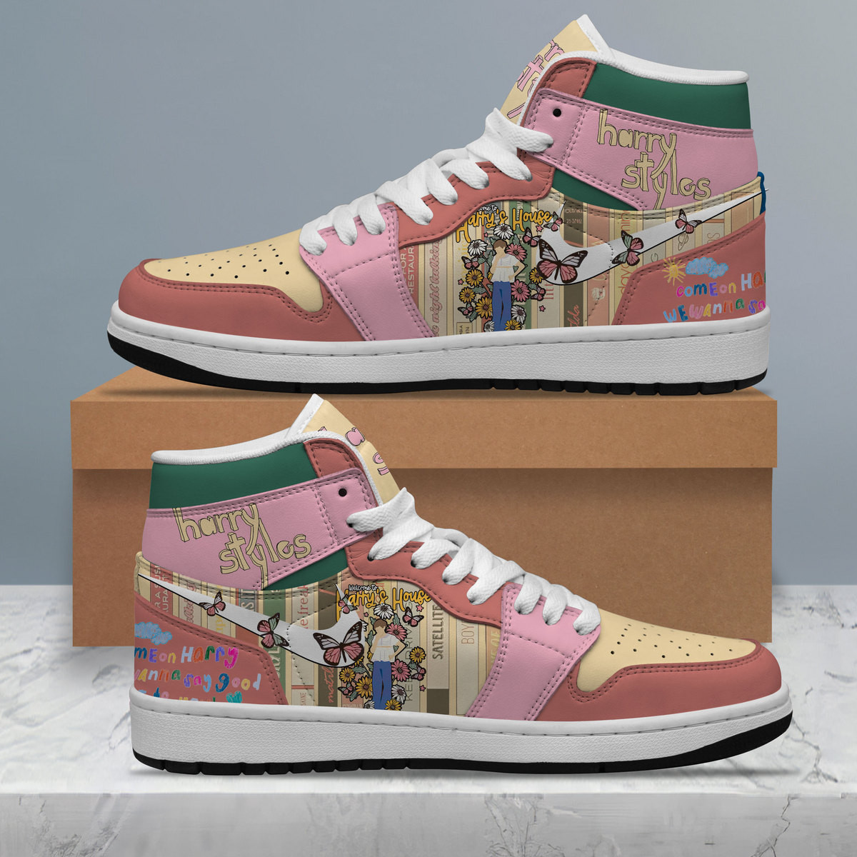 Harry Styles High-Top Sneakers Retro Streetwear Vibe Shoes For Men And Women - Image 4