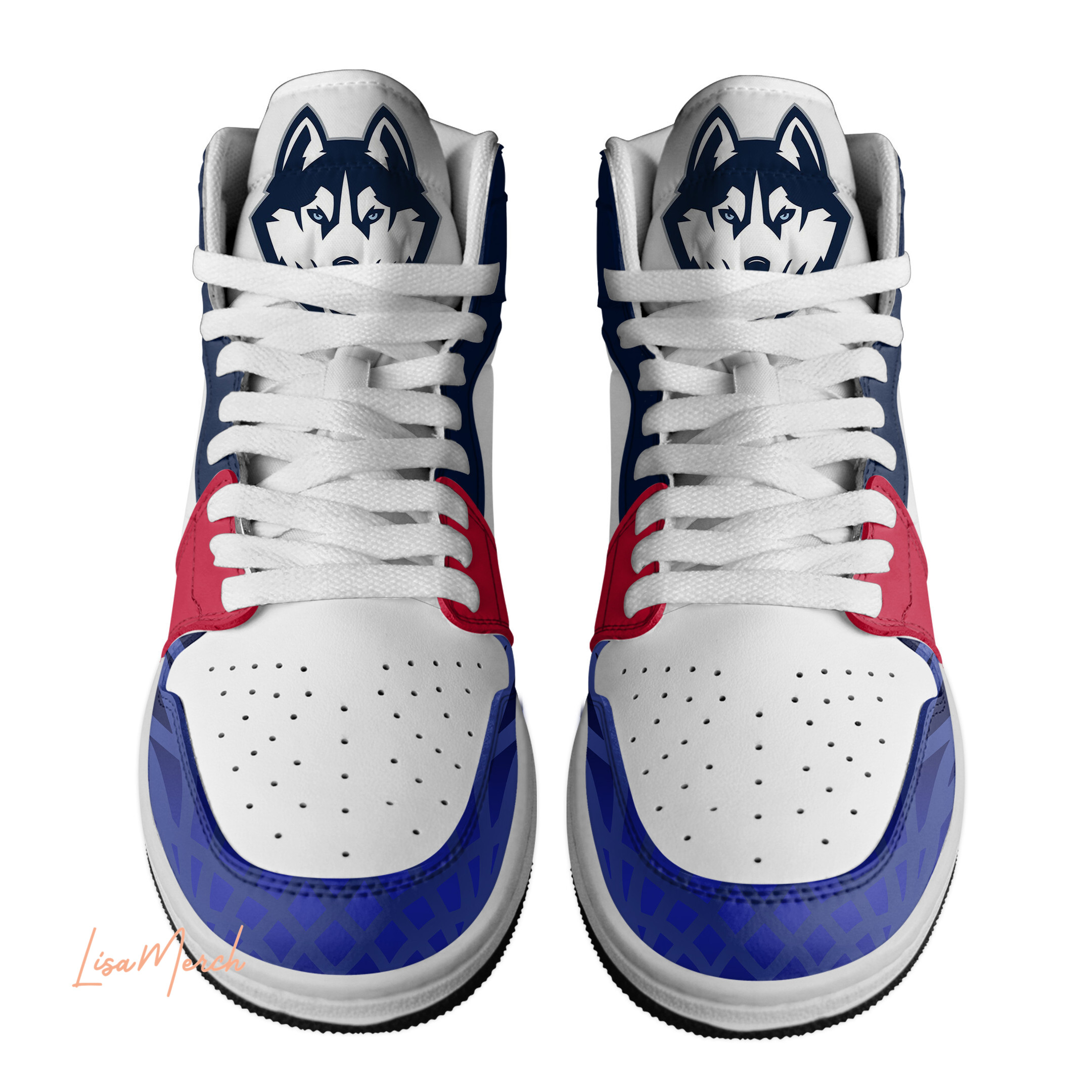 UConn Huskies High-Top Sneakers Retro Streetwear Vibe Shoes For Men And Women - Image 3