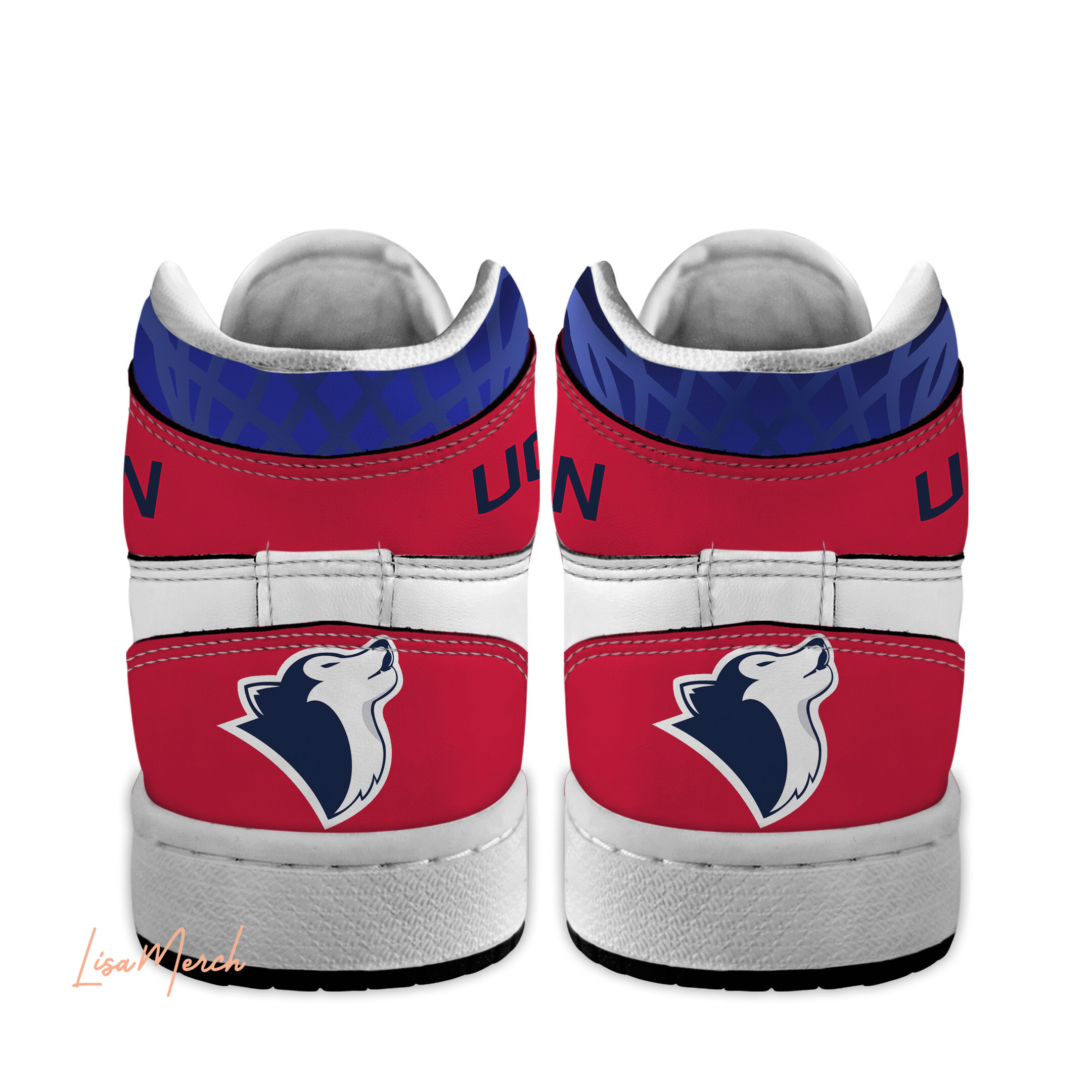 UConn Huskies High-Top Sneakers Retro Streetwear Vibe Shoes For Men And Women - Image 4