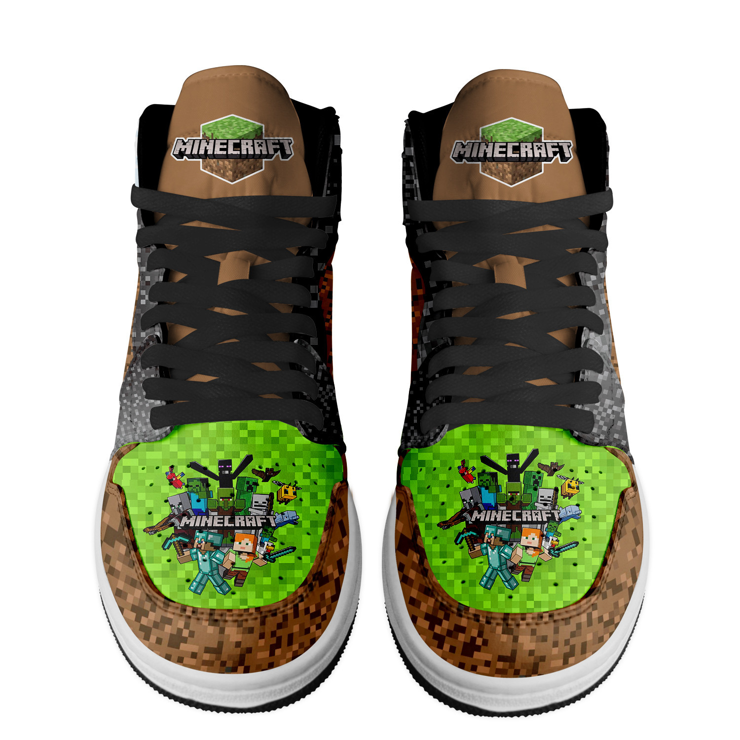 Minecraft High-Top Sneakers Retro Streetwear Vibe Shoes For Men And Women - Image 3