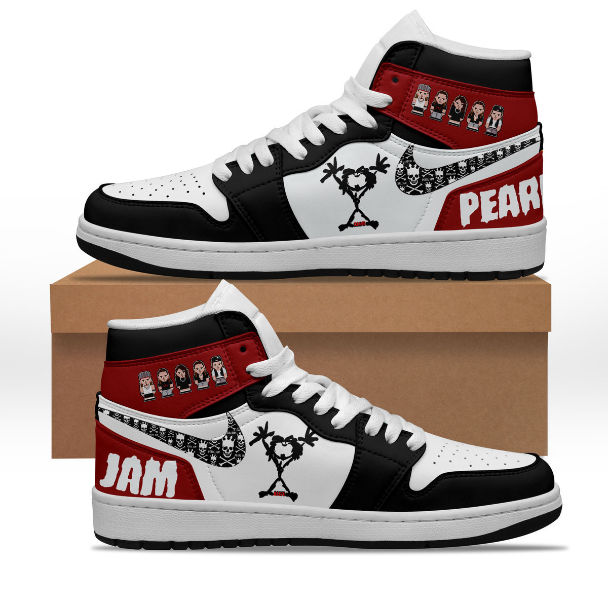 Pearl Jam High-Top Sneakers Retro Streetwear Vibe Shoes For Men And Women - Image 2