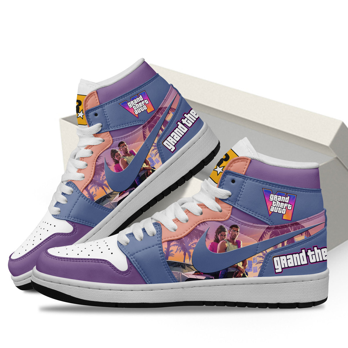 Grand Theft Auto VI High-Top Sneakers Retro Streetwear Vibe Shoes For Men And Women - Image 3