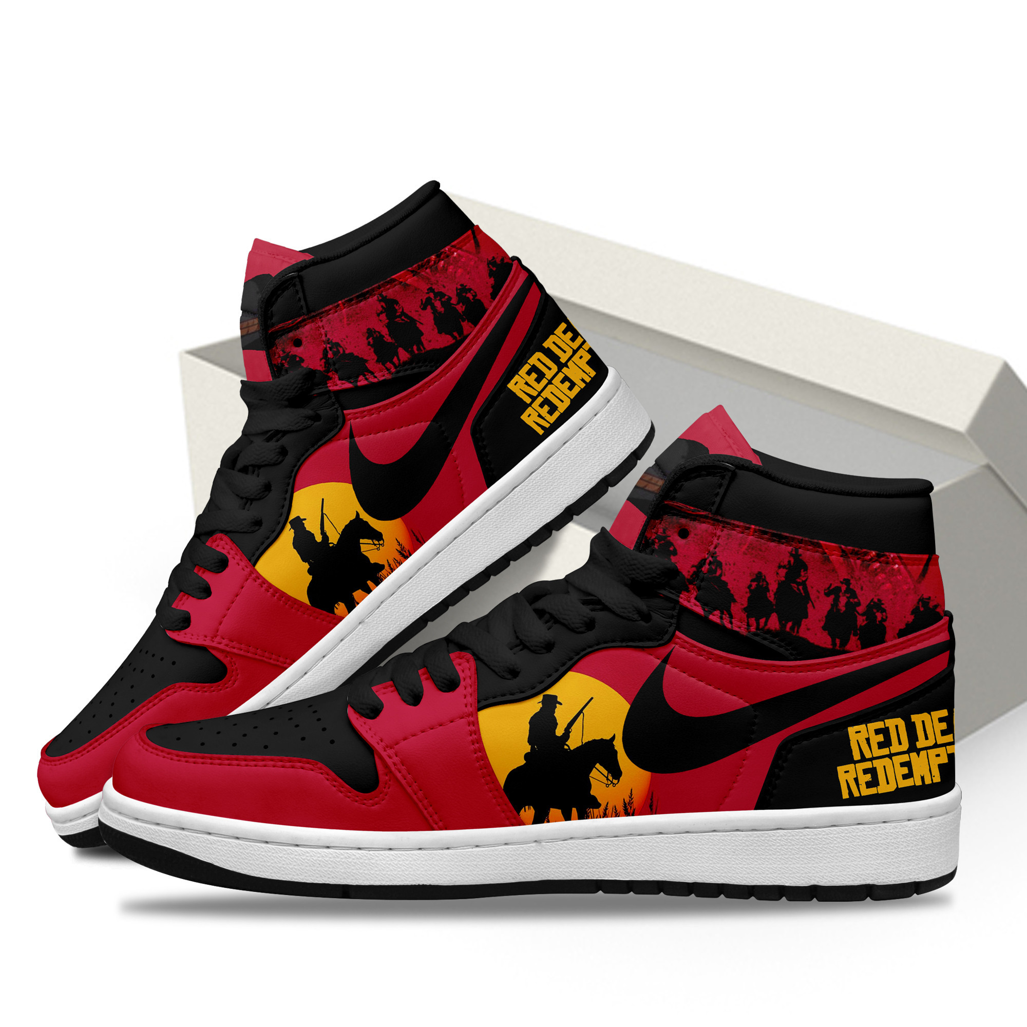 Red Dead Redemption High-Top Sneakers Retro Streetwear Vibe Shoes For Men And Women - Image 3