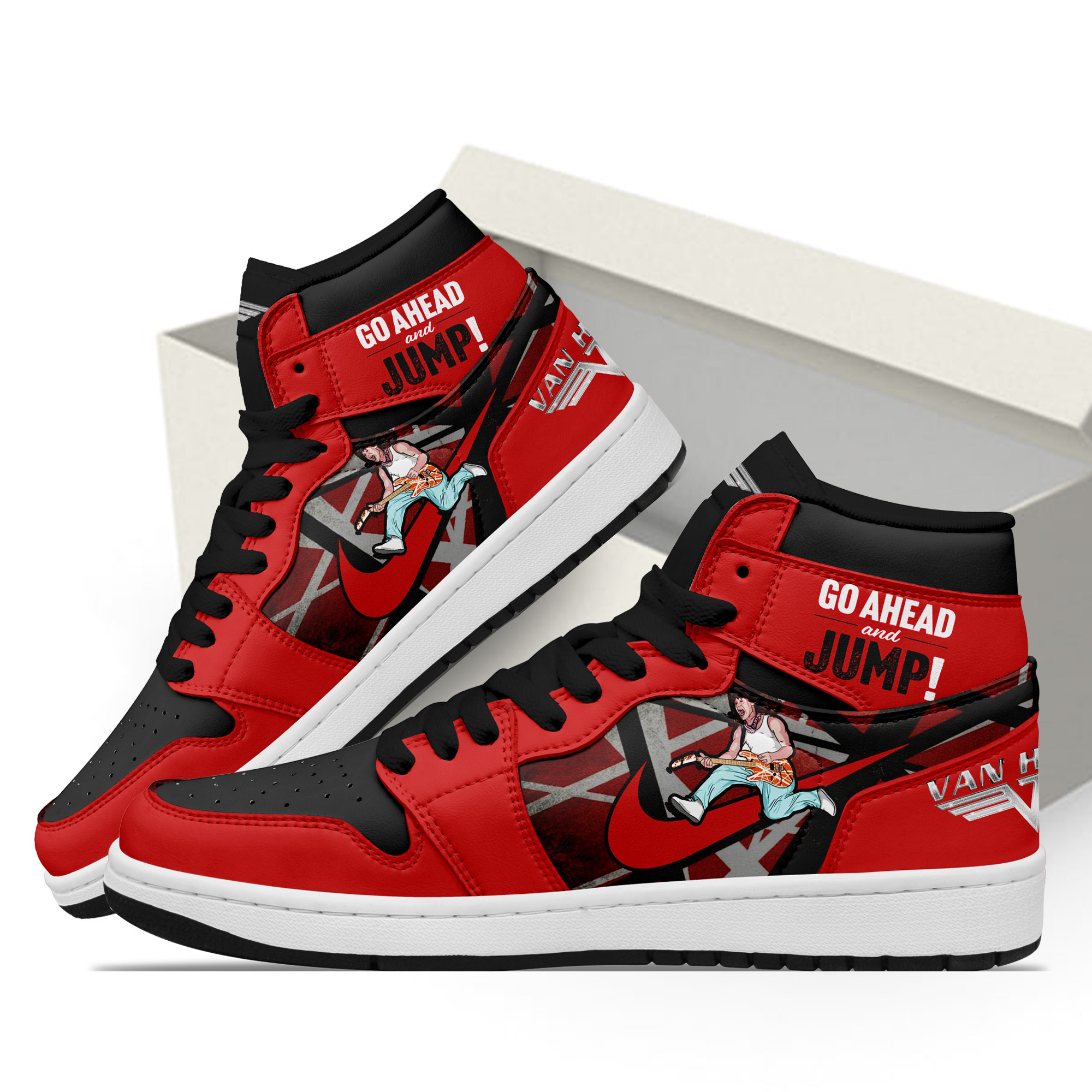 Van Halen High-Top Sneakers Retro Streetwear Vibe Shoes For Men And Women - Image 3