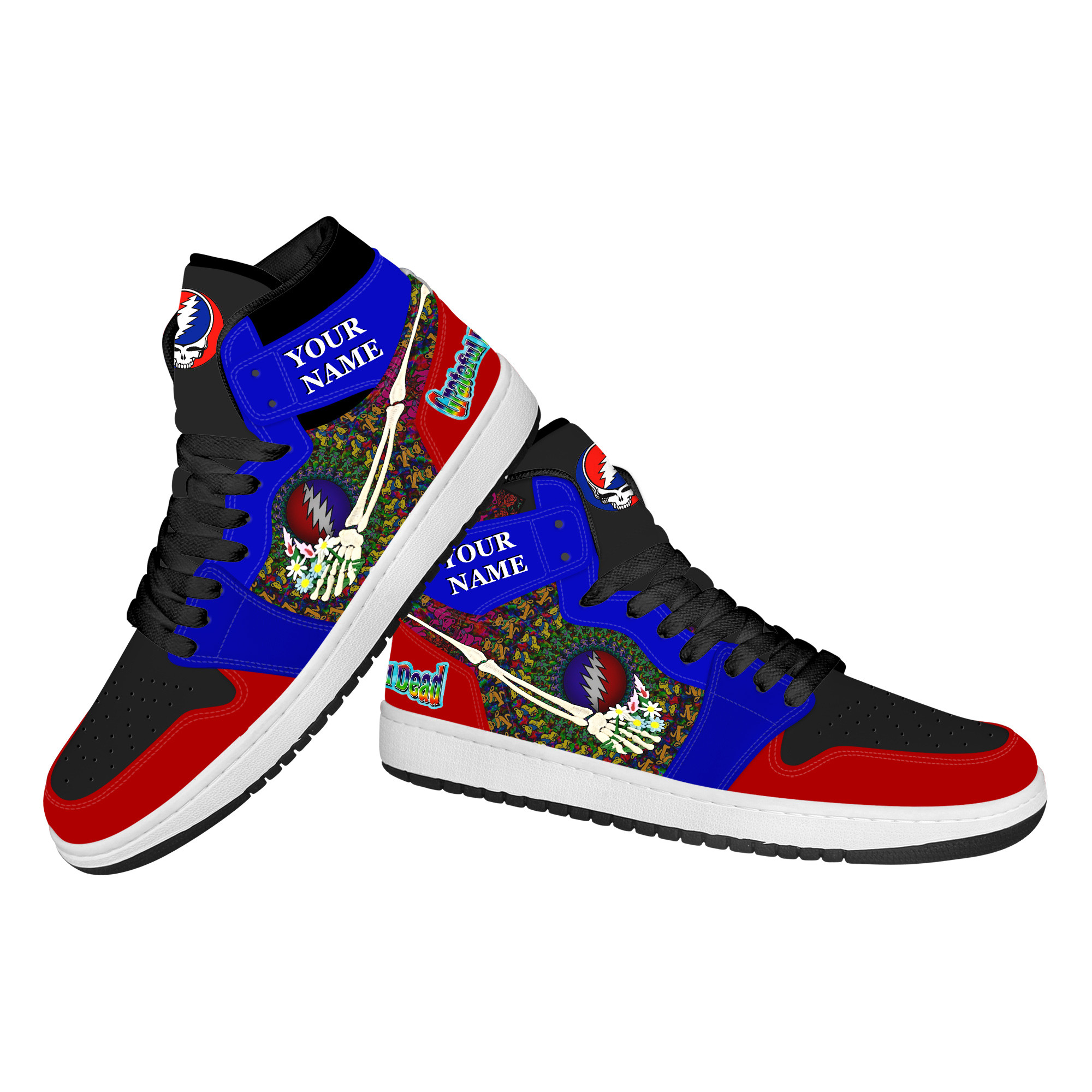 Grateful Dead High-Top Sneakers Retro Streetwear Vibe Shoes For Men And Women - Image 3