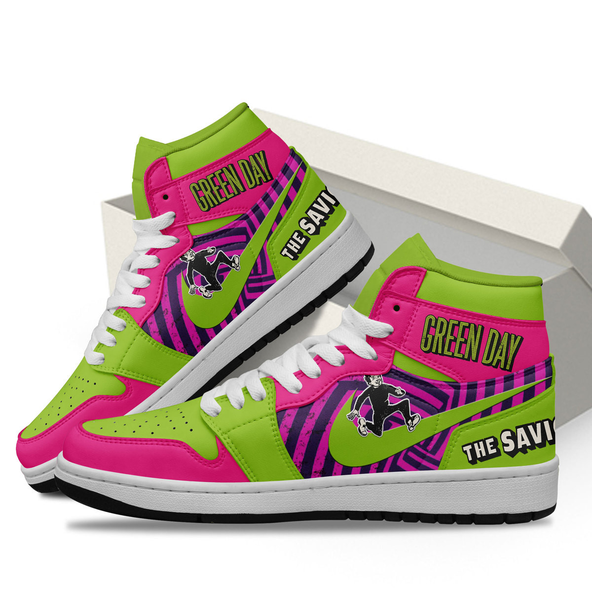 Green Day High-Top Sneakers Retro Streetwear Vibe Shoes For Men And Women - Image 3