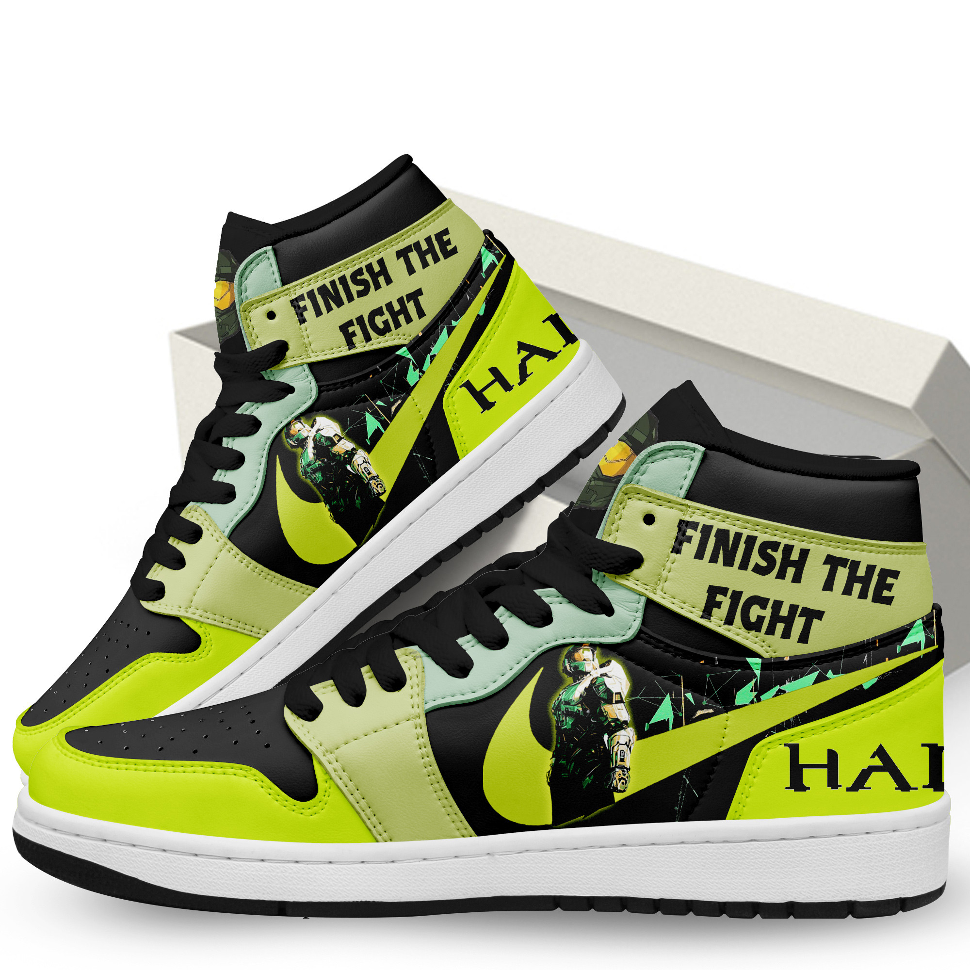 Finish The Fight Halo High-Top Sneakers Retro Streetwear Vibe Shoes For Men And Women - Image 3