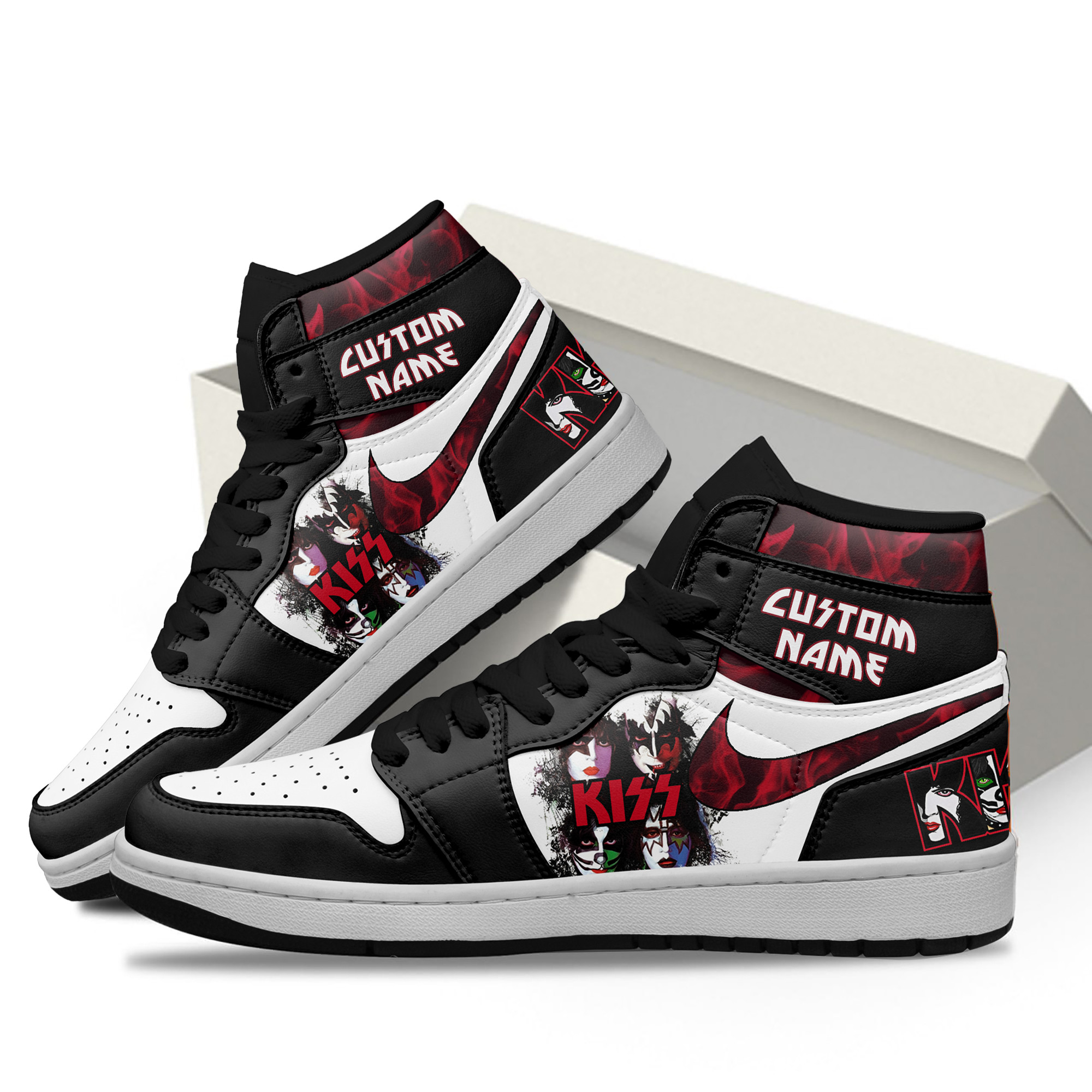 Kiss High-Top Sneakers Retro Streetwear Vibe Shoes For Men And Women - Image 2