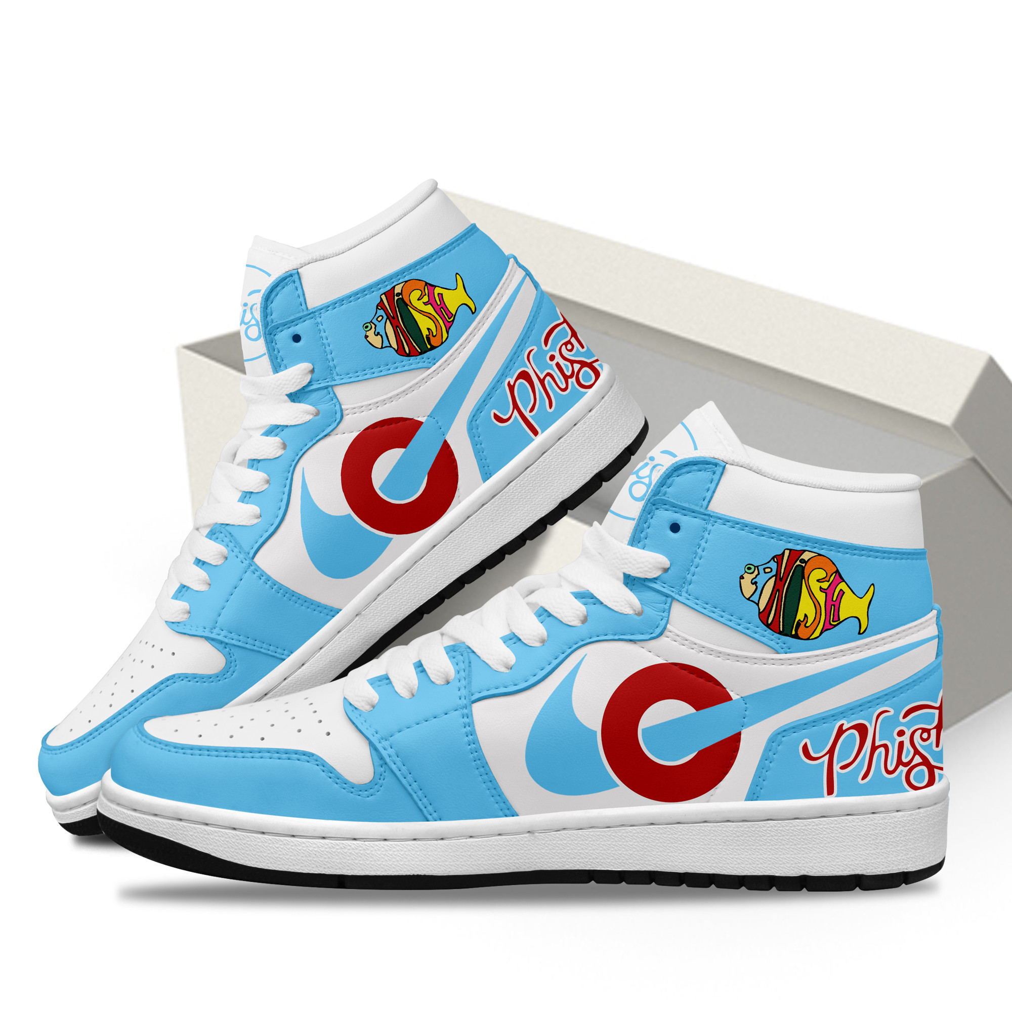 Phish High-Top Sneakers Retro Streetwear Vibe Shoes For Men And Women - Image 3