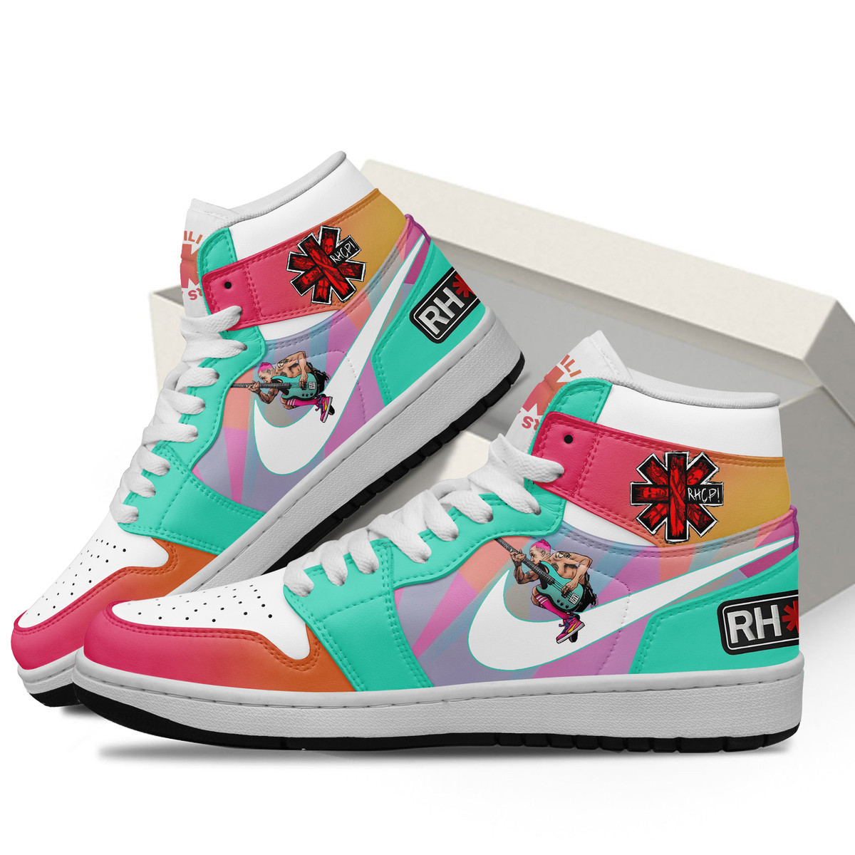 Red Hot Chili Peppers High-Top Sneakers Retro Streetwear Vibe Shoes For Men And Women - Image 3