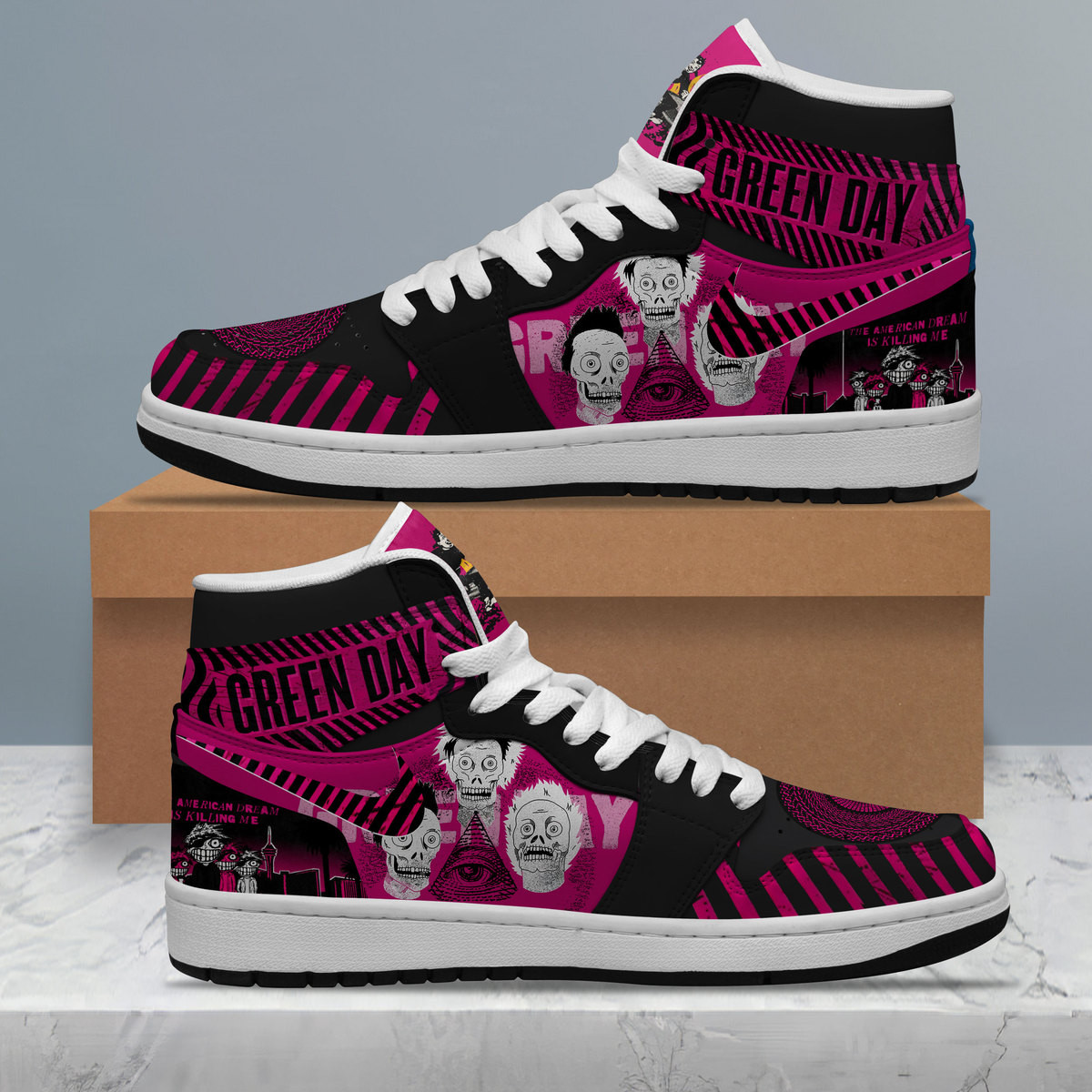 Green Day High-Top Sneakers Retro Streetwear Vibe Shoes For Men And Women - Image 4
