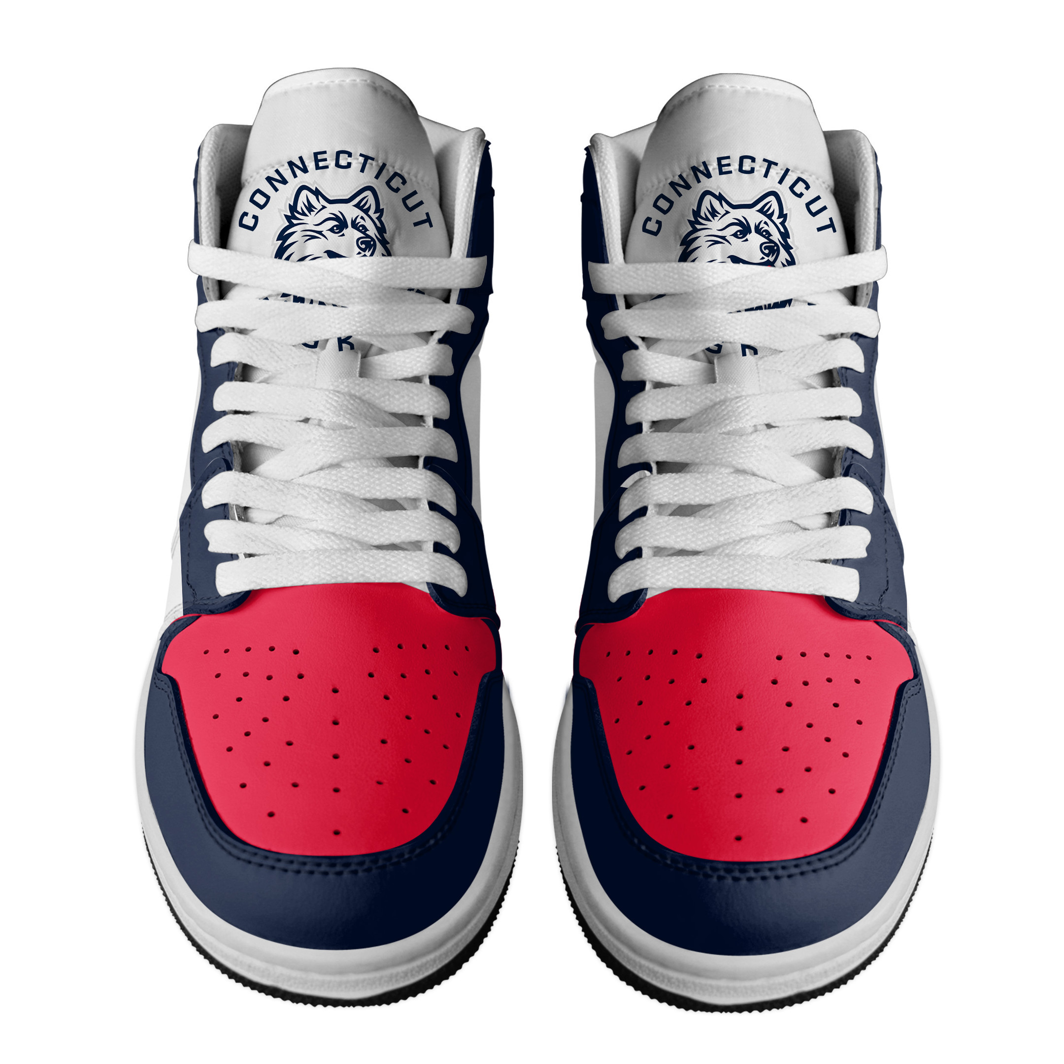 UConn Huskies High-Top Sneakers Retro Streetwear Vibe Shoes For Men And Women - Image 4
