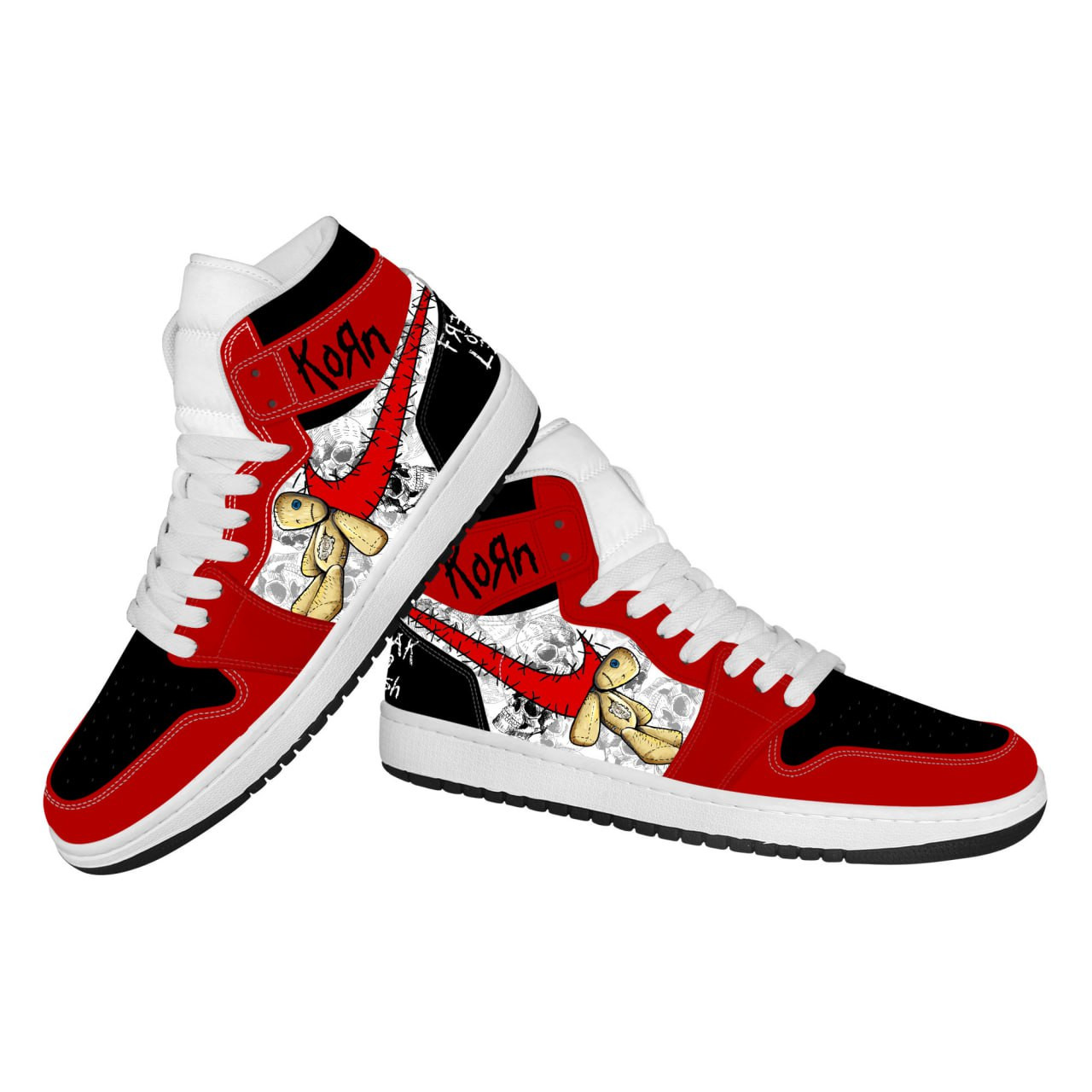 Korn High-Top Sneakers Retro Streetwear Vibe Shoes For Men And Women - Image 3