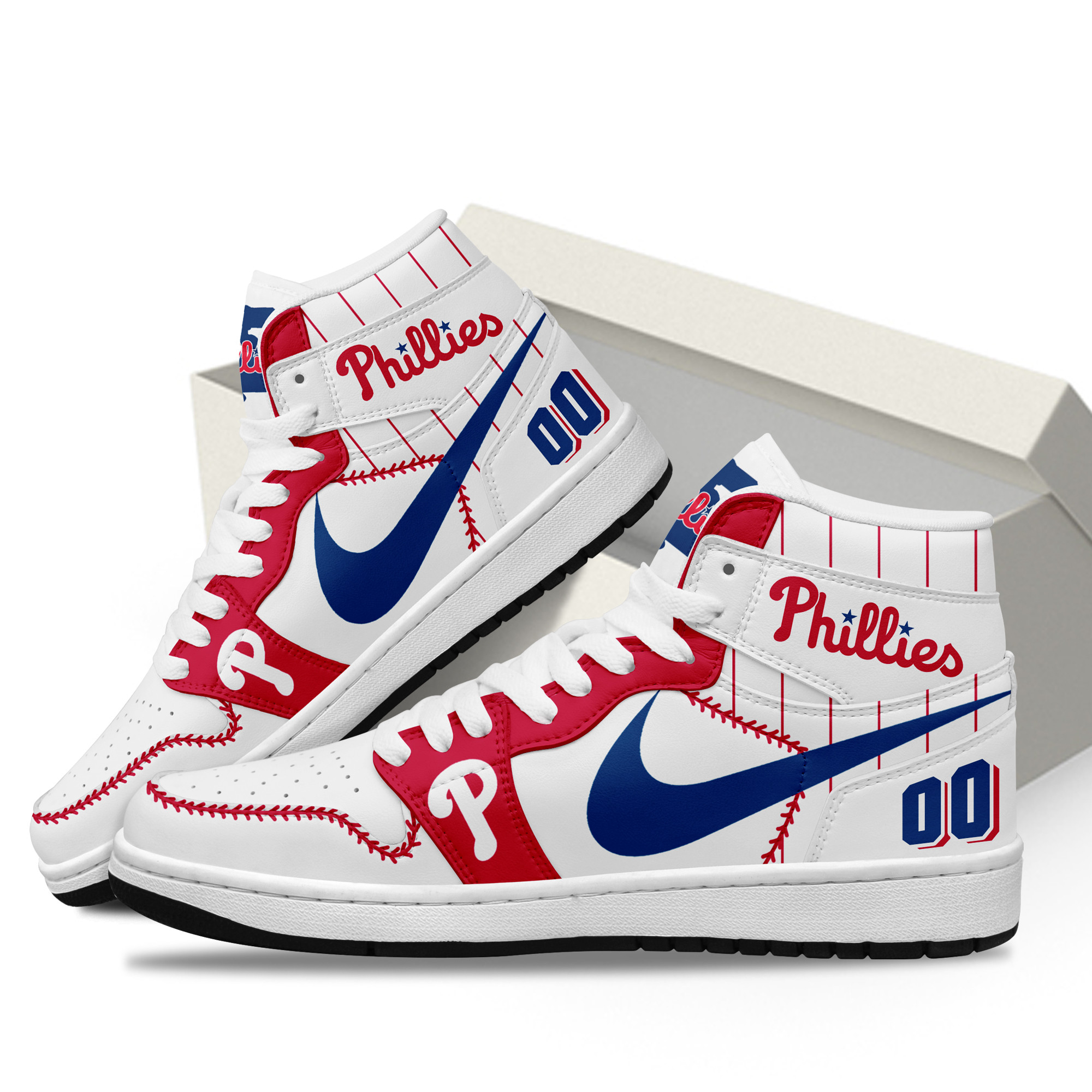 Philadelphia Phillies High-Top Sneakers Retro Streetwear Vibe Shoes For Men And Women - Image 3