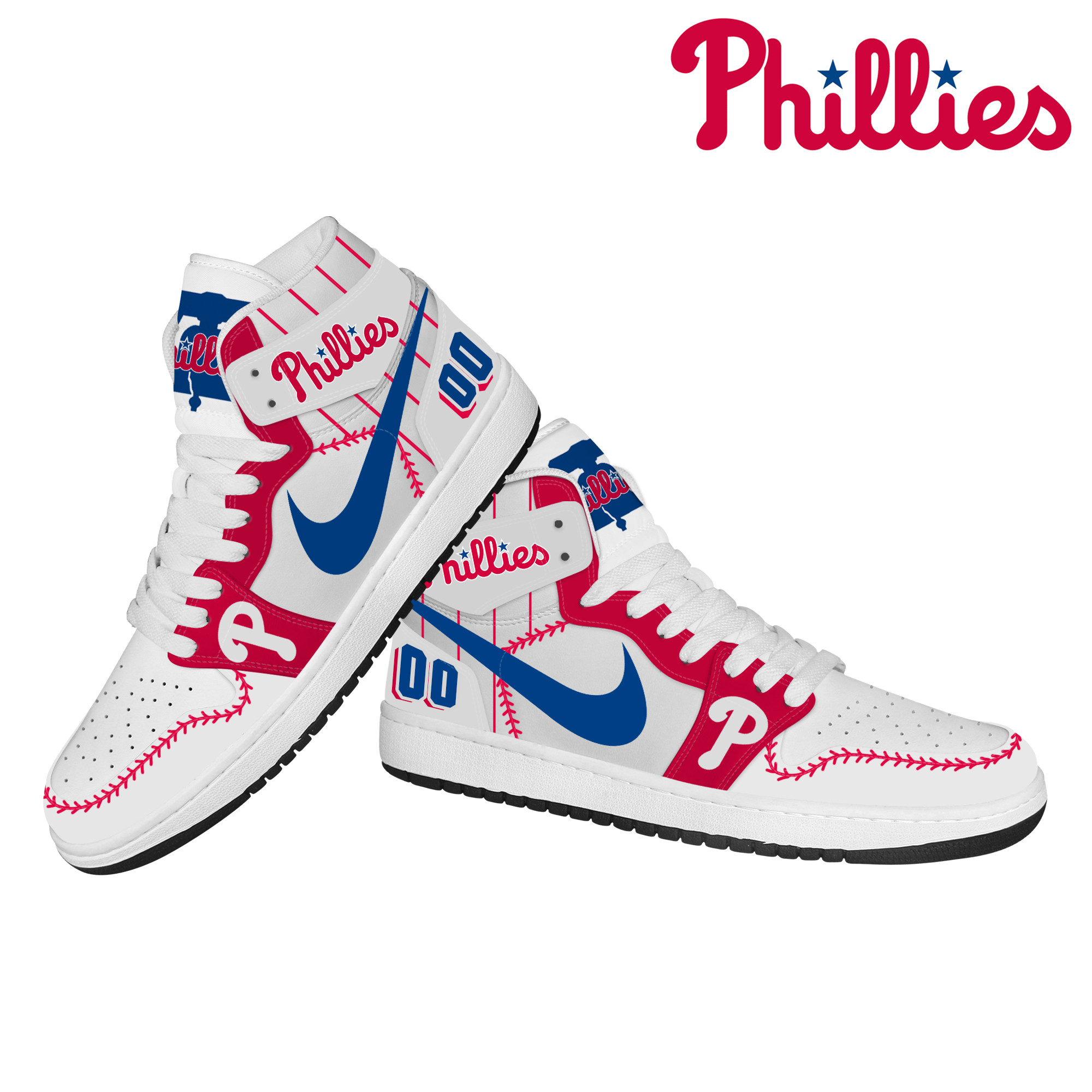 Philadelphia Phillies High-Top Sneakers Retro Streetwear Vibe Shoes For Men And Women - Image 4
