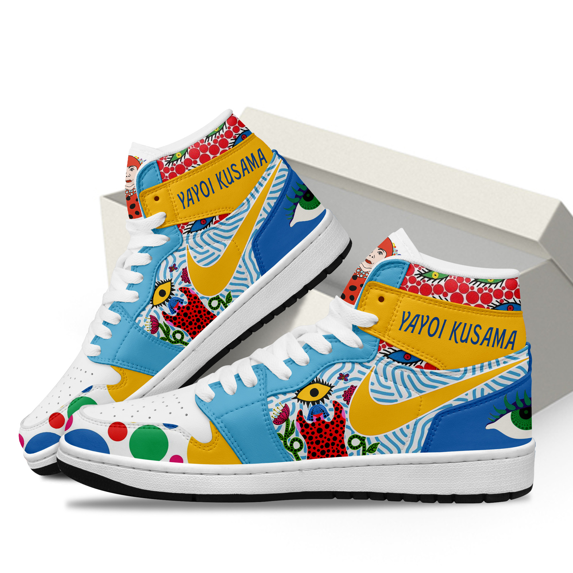 Yayoi Kusama High-Top Sneakers Retro Streetwear Vibe Shoes For Men And Women - Image 3