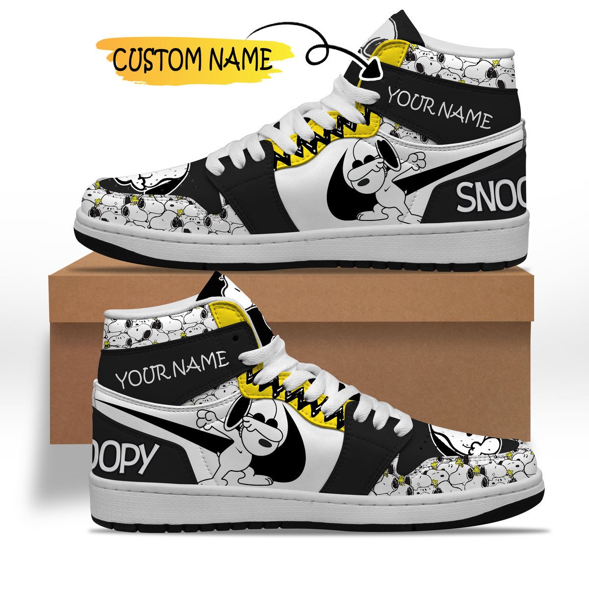 Snoopy High-Top Sneakers Retro Streetwear Vibe Shoes For Men And Women - Image 3